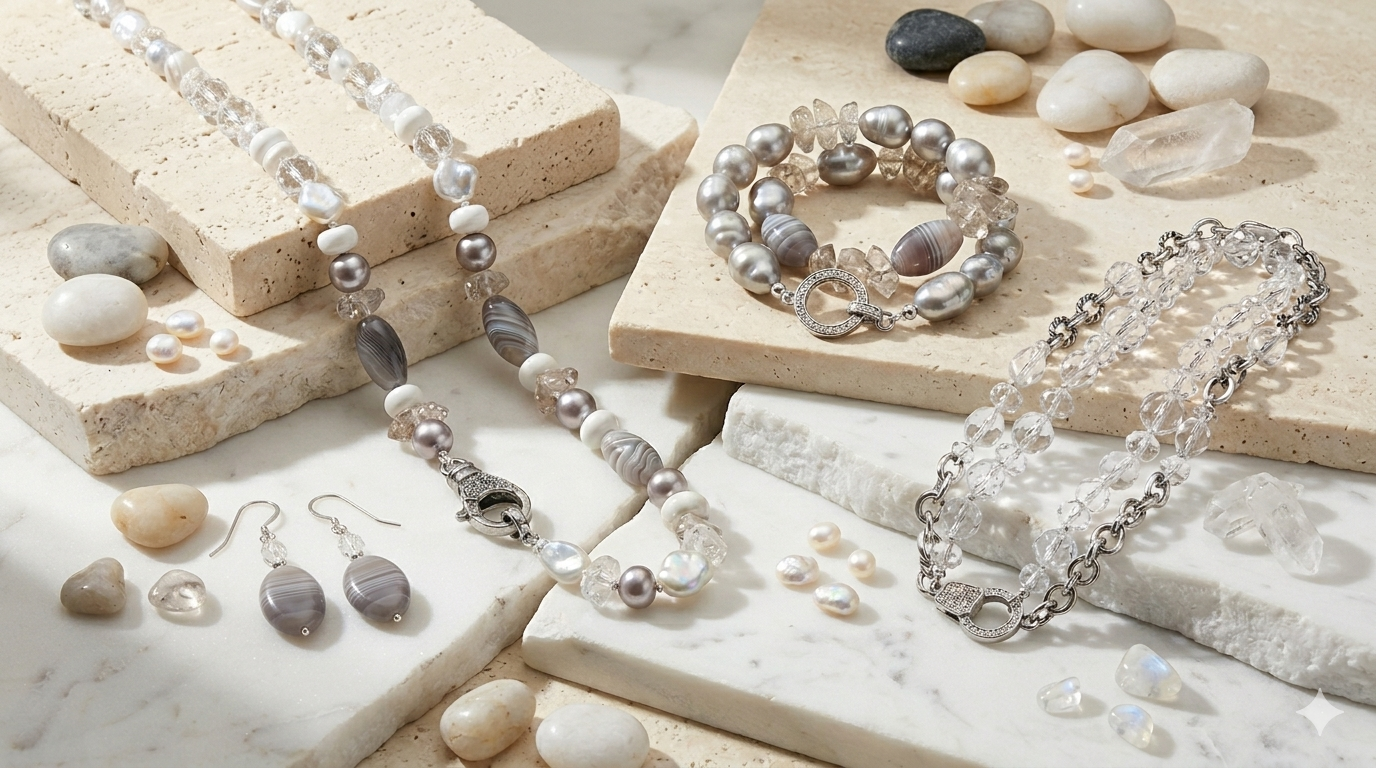 Gemstone strand necklaces from the Jamboree Collection by Ulka Rocks