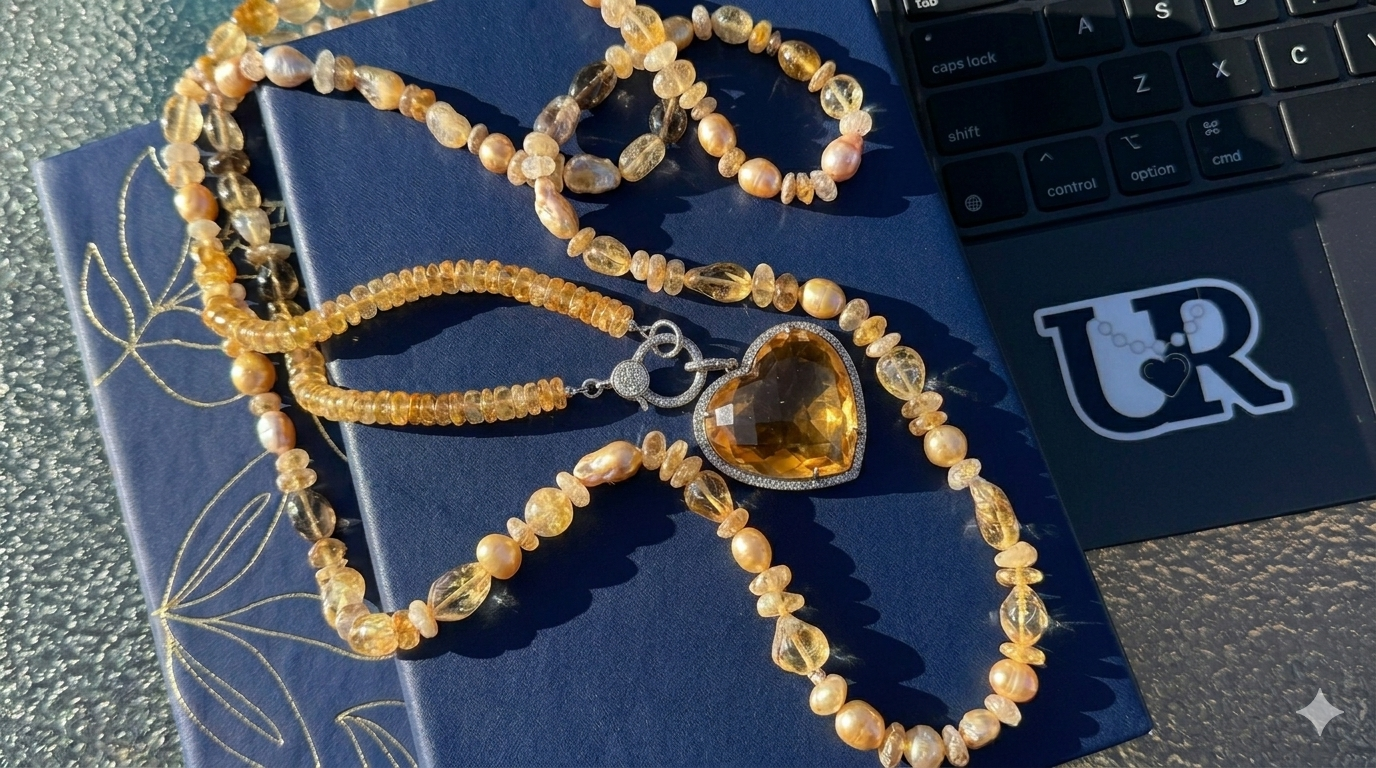 One-of-a-kind citrine jewelry in sterling silver and 14k gold by Ulka Rocks