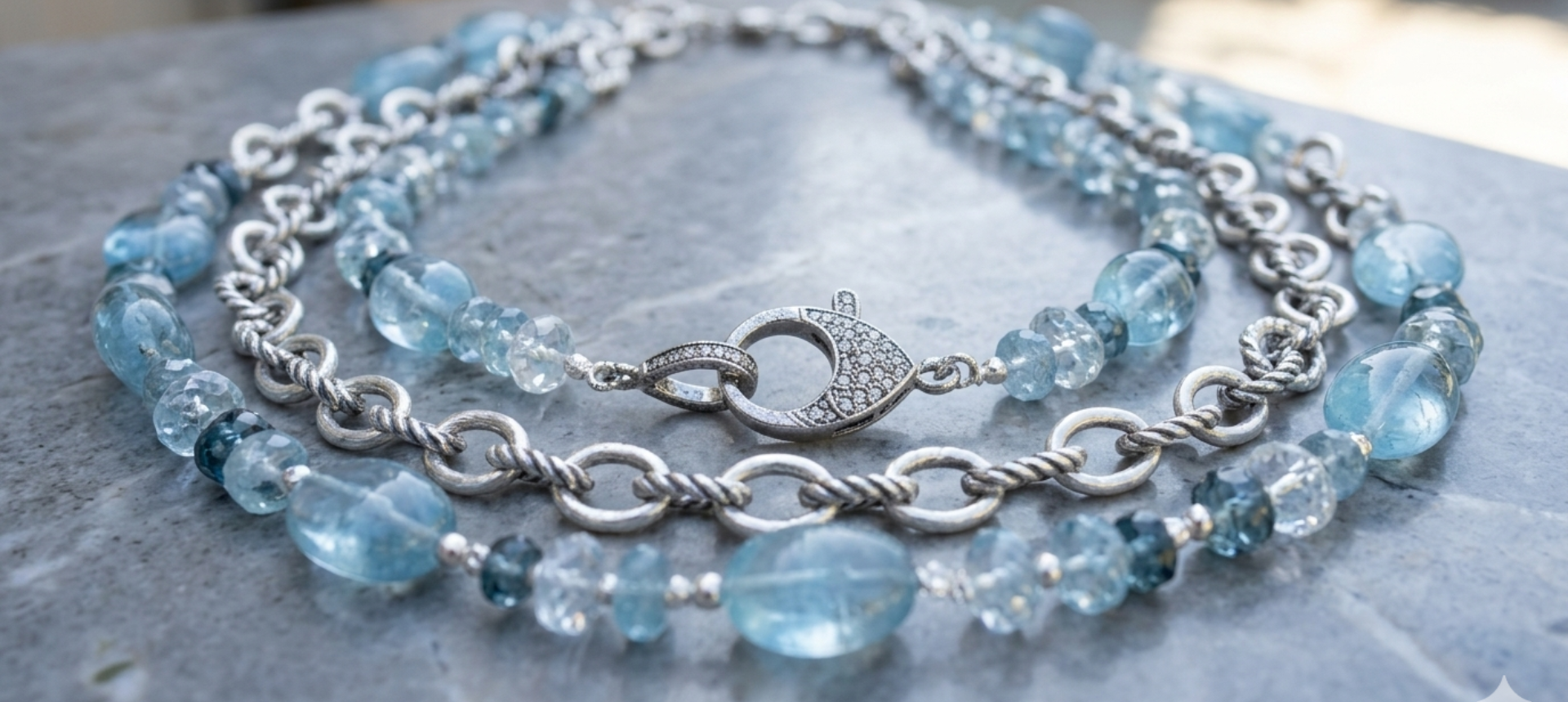 Beads and chain gemstone necklaces from the Uncommon Link Collection by Ulka Rocks