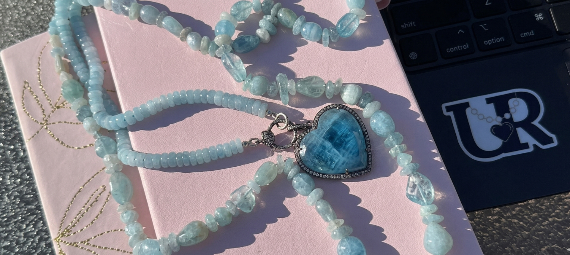 Handcrafted aquamarine jewelry in sterling silver and 14k gold by Ulka Rocks