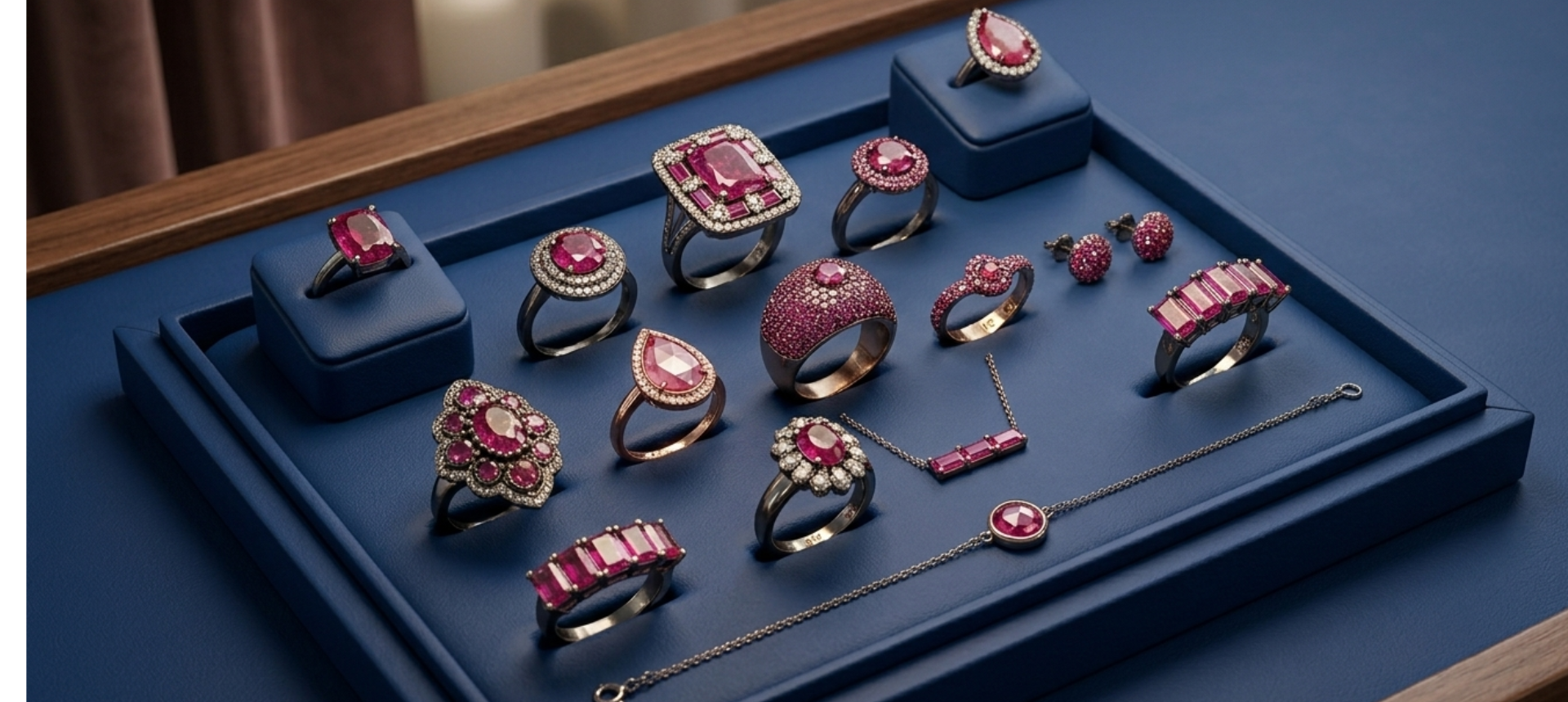 Handcrafted ruby jewelry in sterling silver and 14k gold by Ulka Rocks