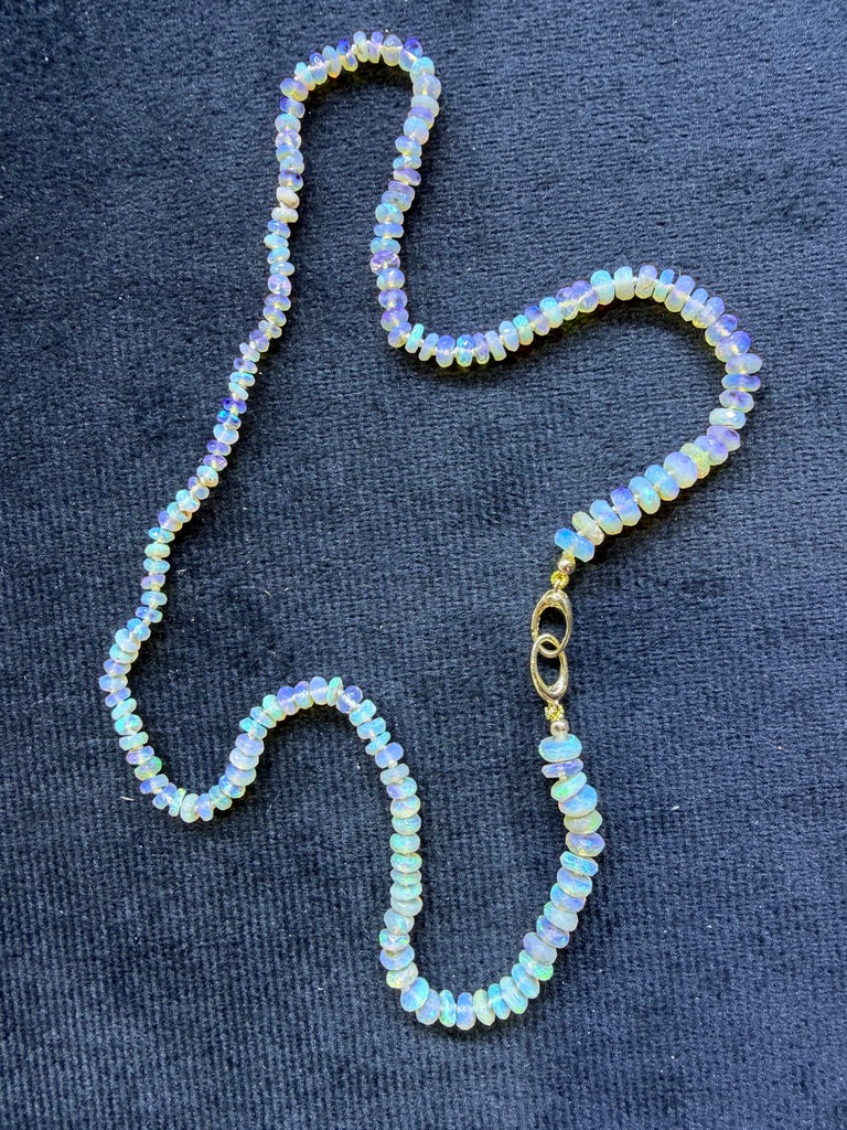14k Yellow Gold Necklace With Australian Opal 18 inches