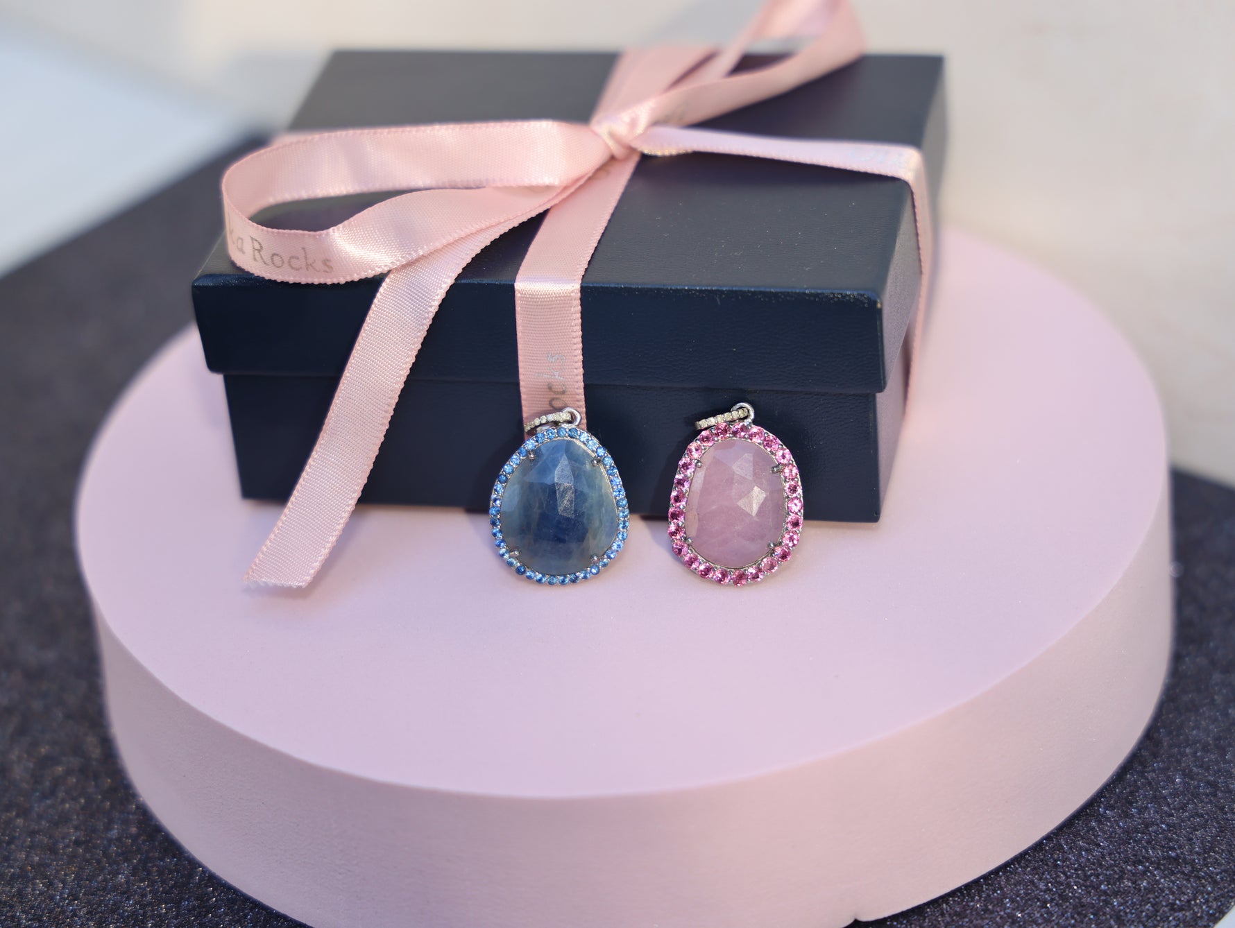 Reserved: Raw To Radiant Pink Gray Sapphire Pendant | Ulka Rocks
