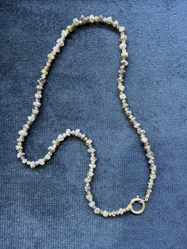 14k Yellow Gold Necklace With Colored Diamond 18 inches