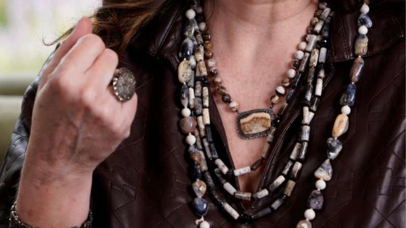 Pretty model wearing Ulka Rocks jewelry
