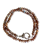 Chocolate Brown Brown Labradorite Pendant and Necklace | Ulka Rocks