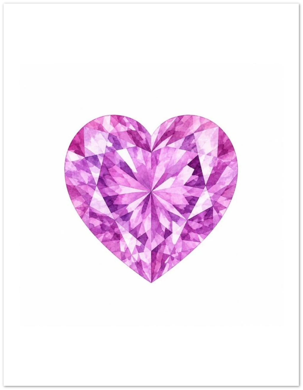 Kunzite Heart Greeting Cards, Pack of 10 | Ulka Rocks