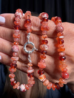 18" Sunstone, Fire Opal & Orange Garnet Necklace | Ulka Rocks