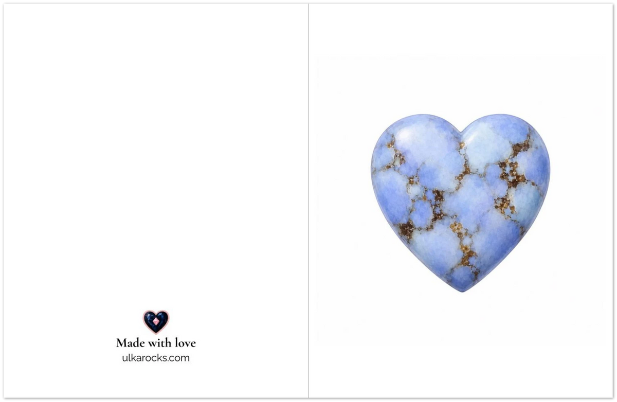 Golden Hill Turquoise Heart Greeting Cards, Pack of 10 | Ulka Rocks