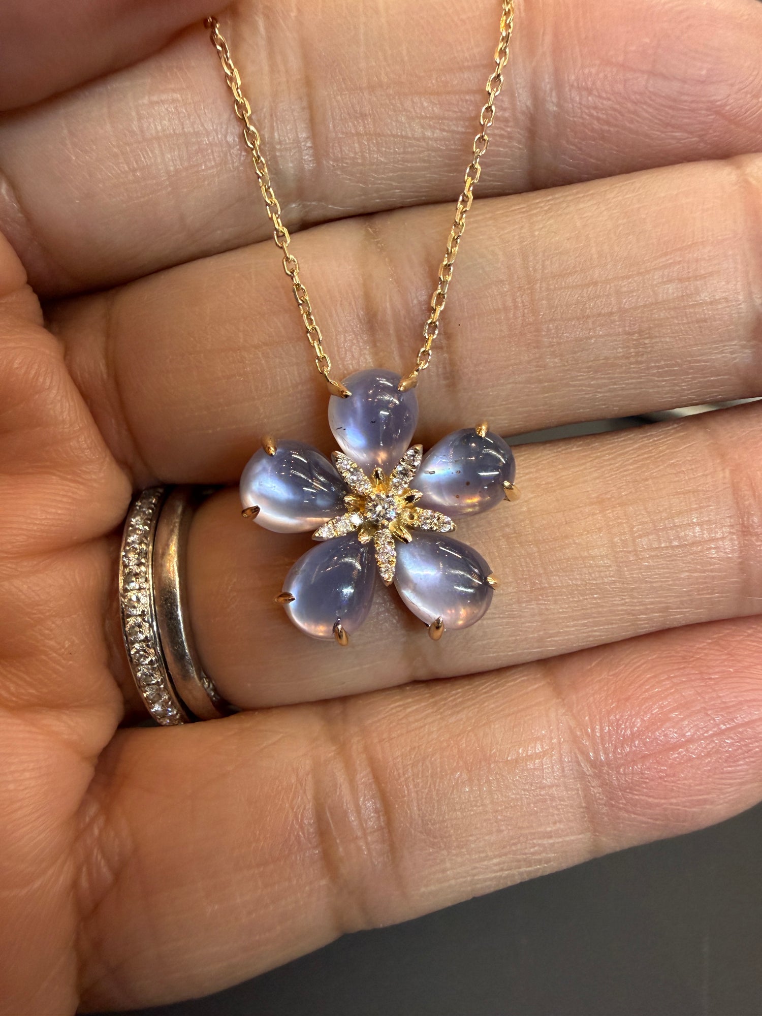 14k Yellow Gold Necklace With Iolite 18 inches