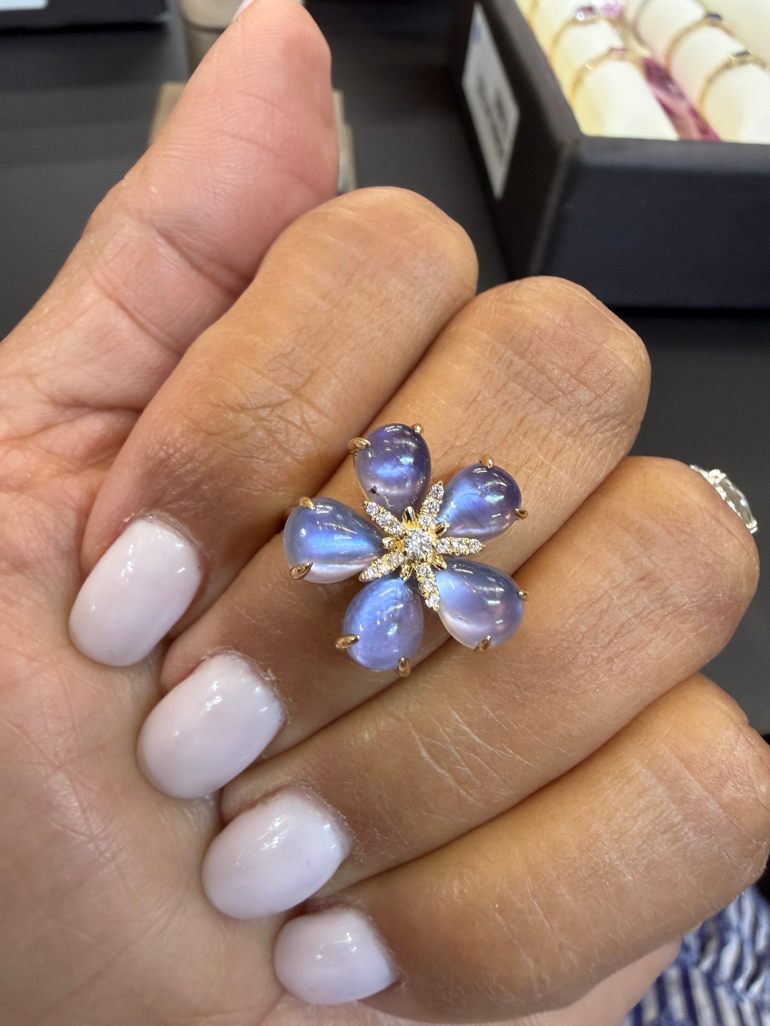 14k Yellow Gold Ring With Iolite Size 7