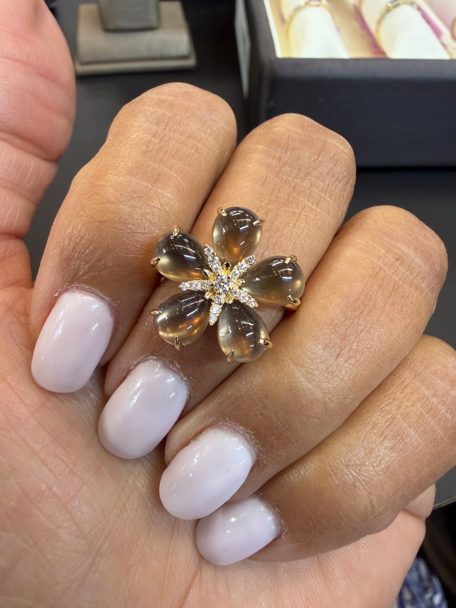 14k Yellow Gold Ring With Smoky Topaz Size 7