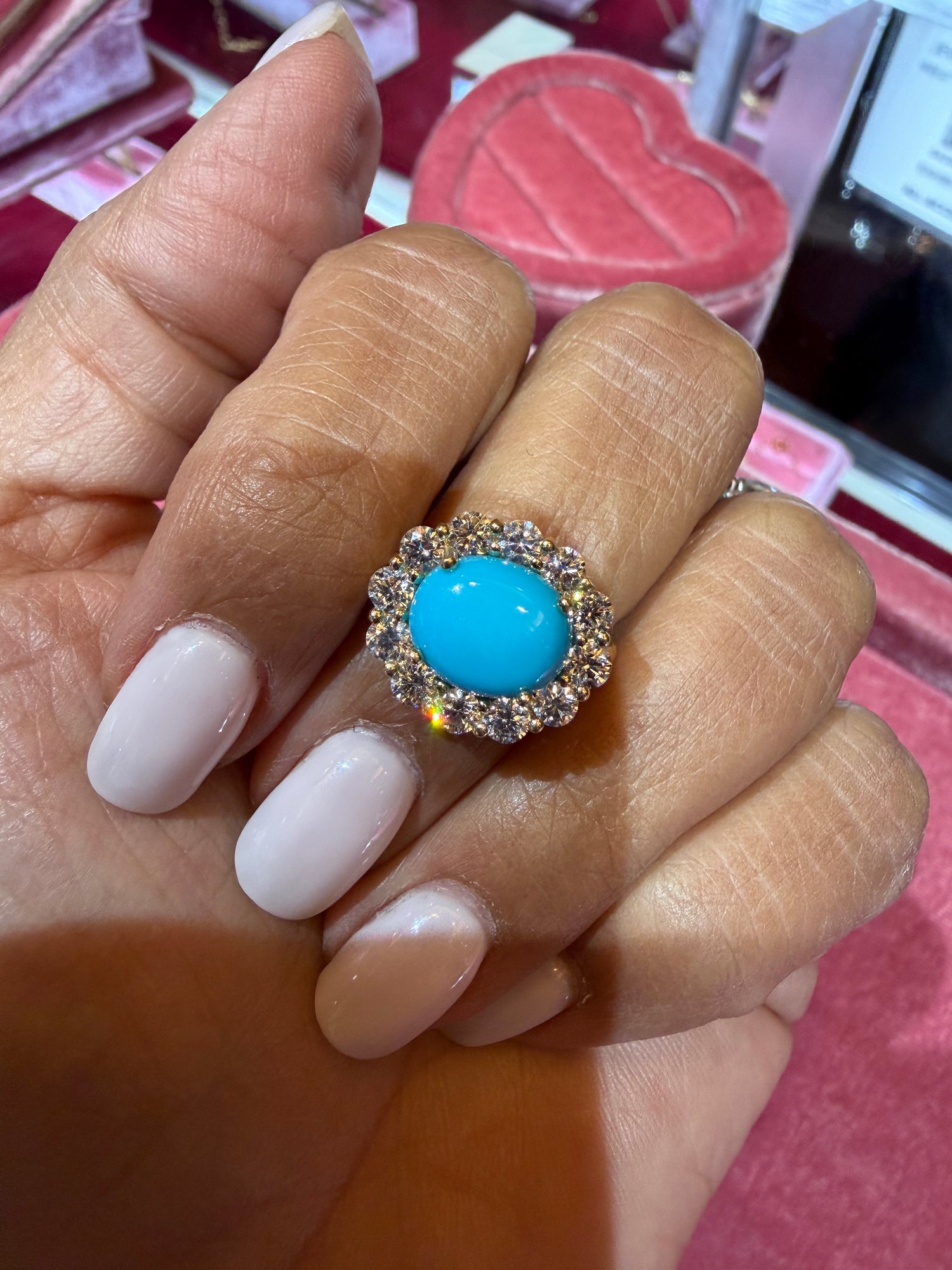 14k Yellow Gold Ring With Turquoise Size 7