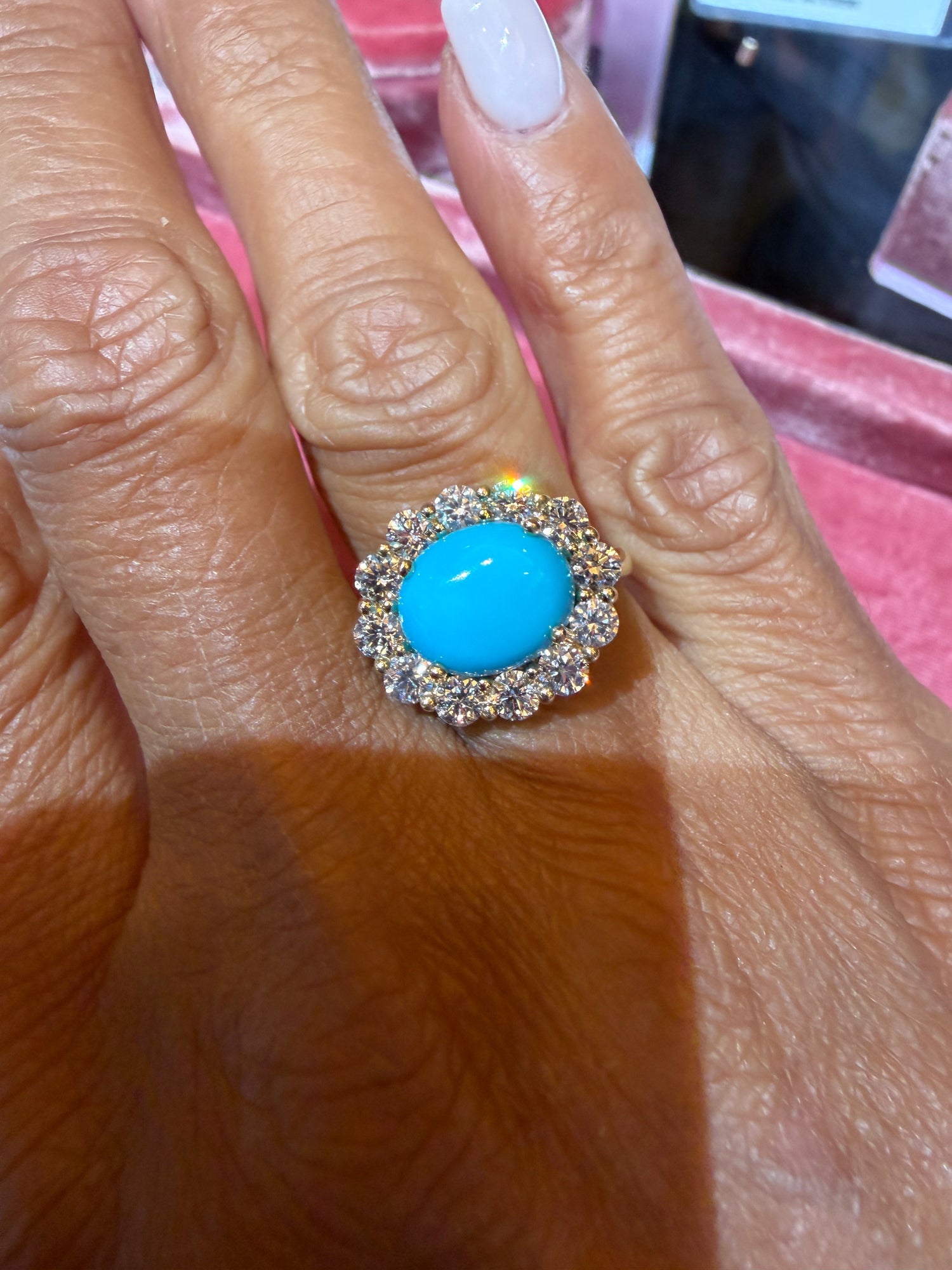 14k Yellow Gold Ring With Turquoise Size 7