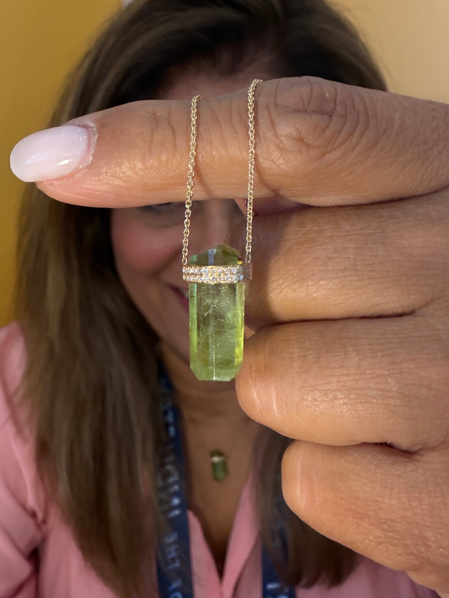 14k Yellow Gold Necklace With Peridot 16-18 inches