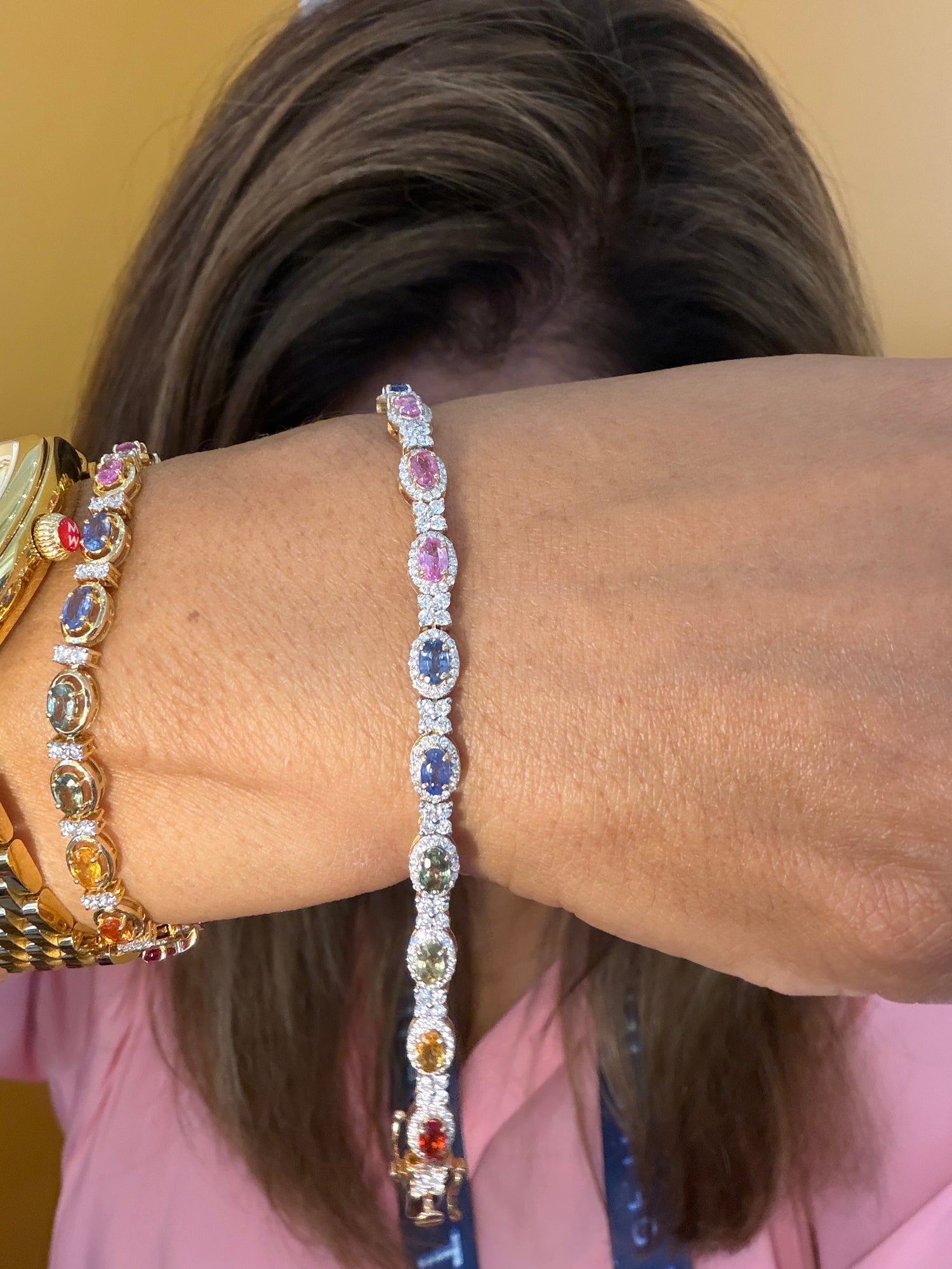 14k Yellow Gold Bracelet With Sapphire