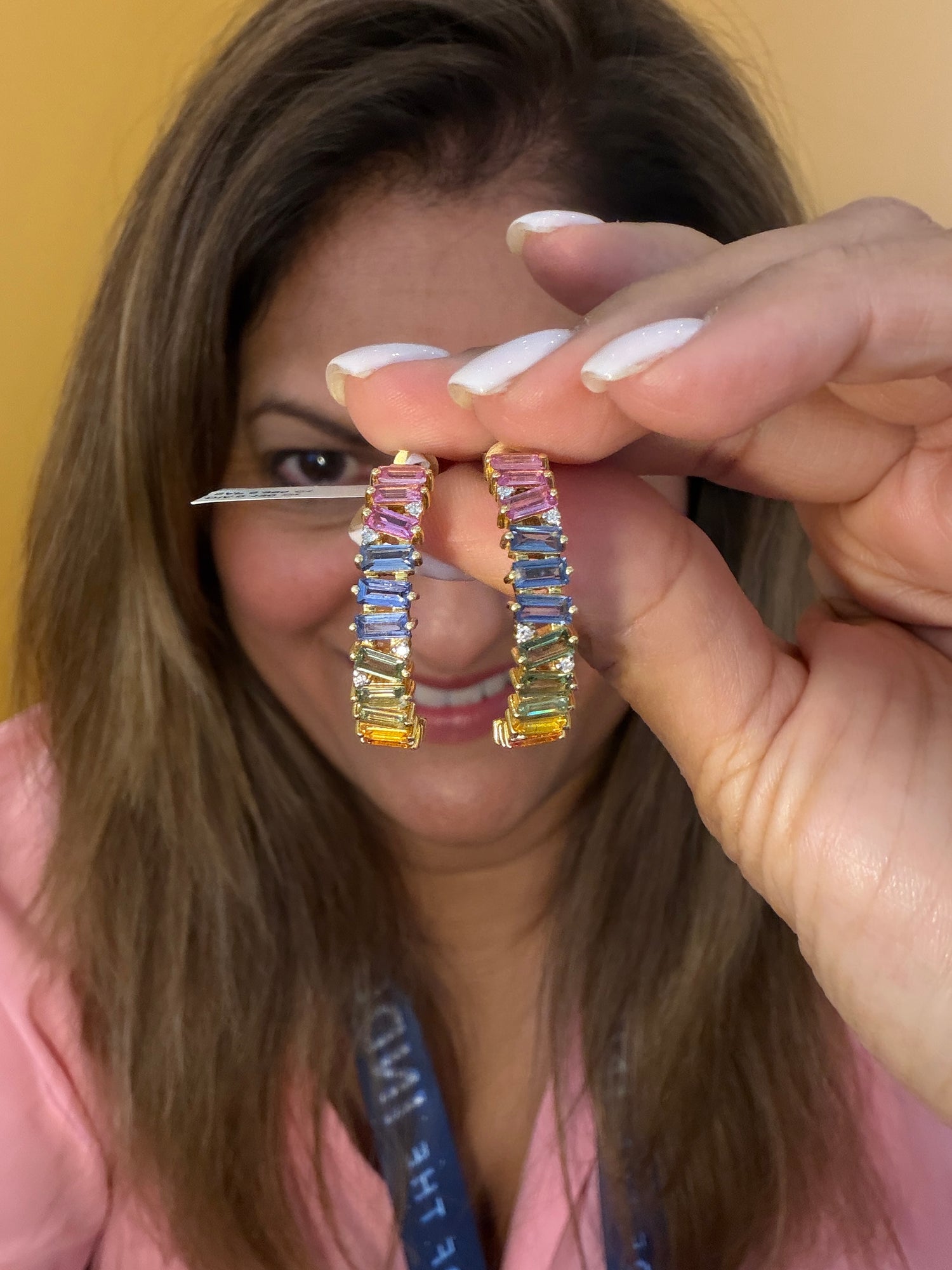 14k Yellow Gold Earrings With Sapphire