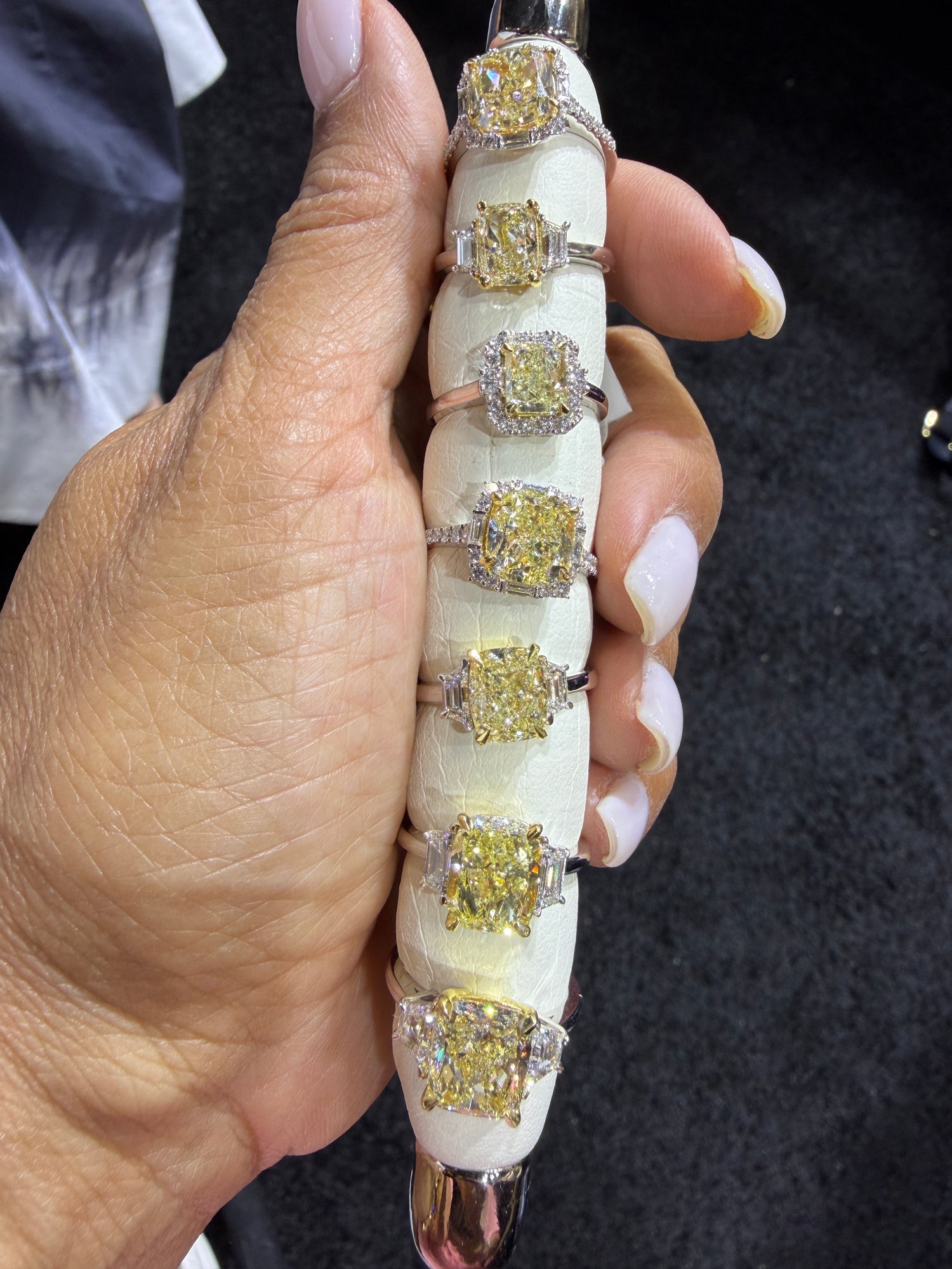14k White Gold Rings With Colored Diamond Size 7