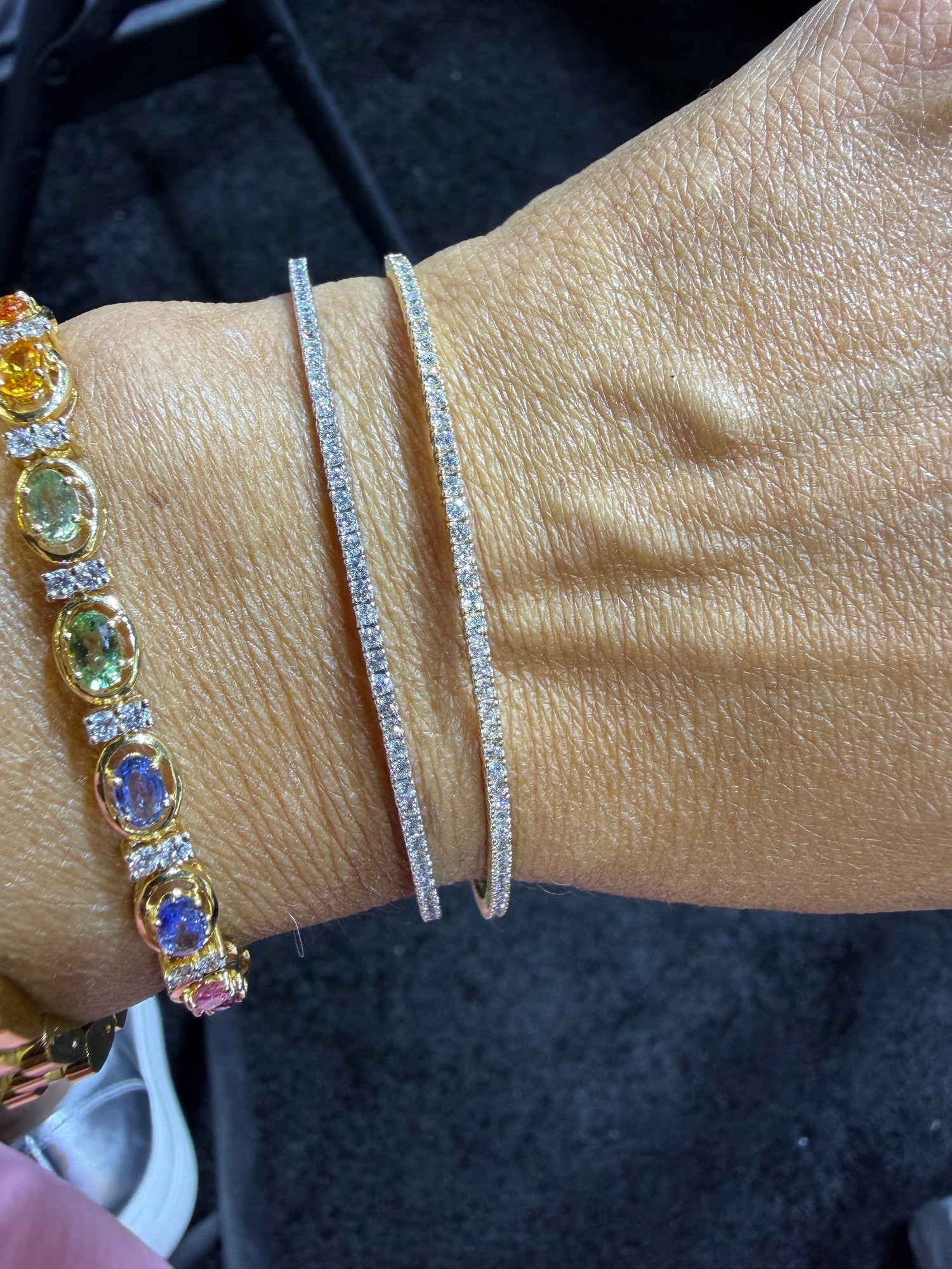 SHOW SPECIAL: 14k Yellow Gold and White Gold Flexible Diamond Tennis Bracelet