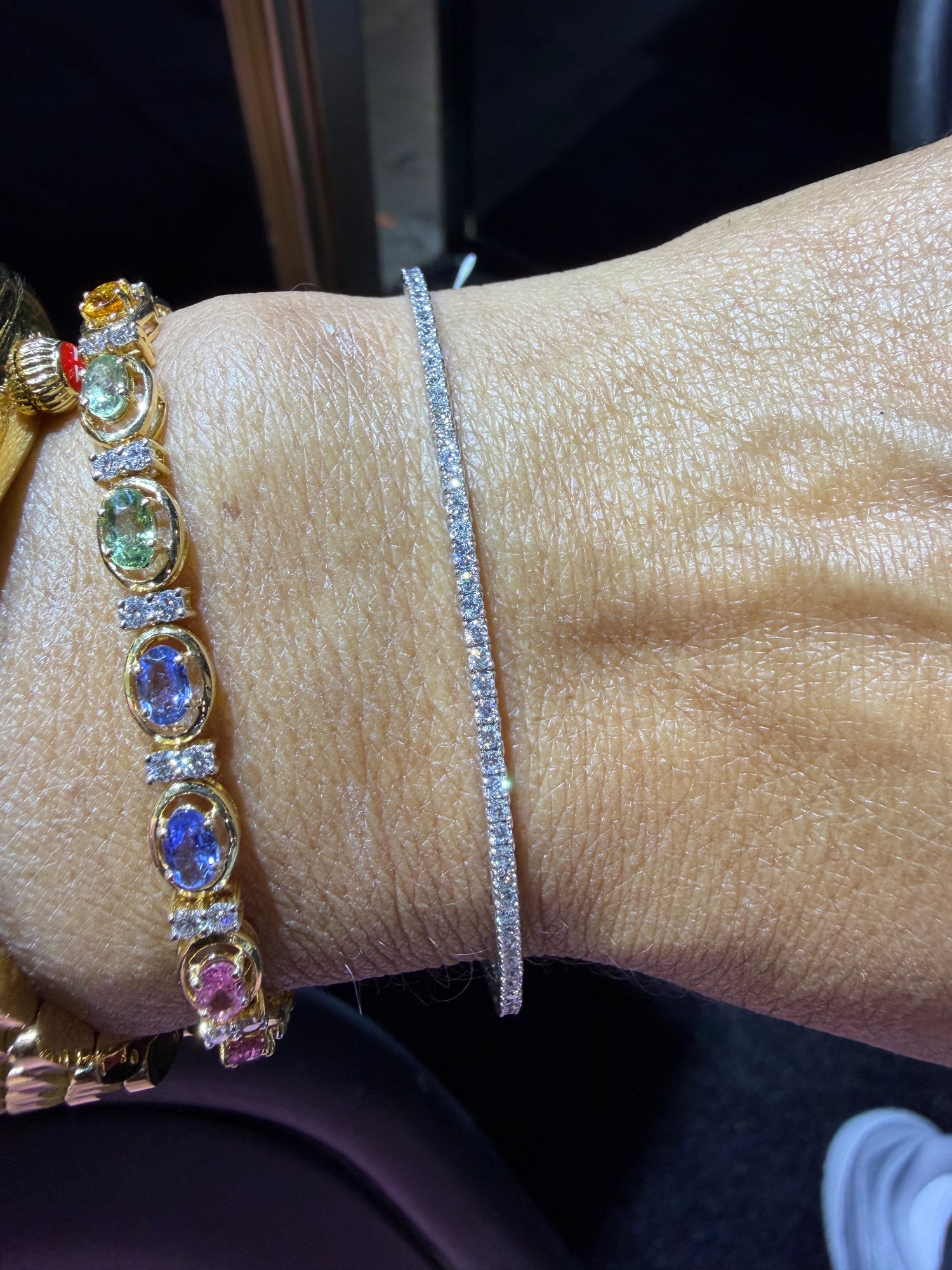 SHOW SPECIAL: 14k Yellow Gold and White Gold Flexible Diamond Tennis Bracelet