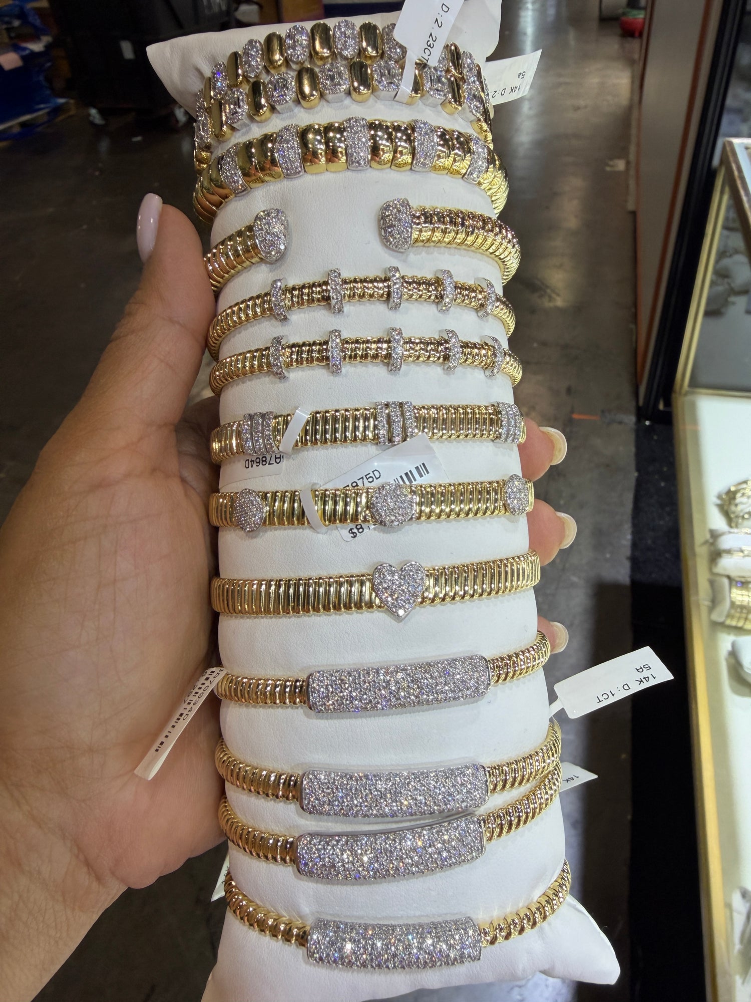 14k Yellow Gold Bracelets With Diamond