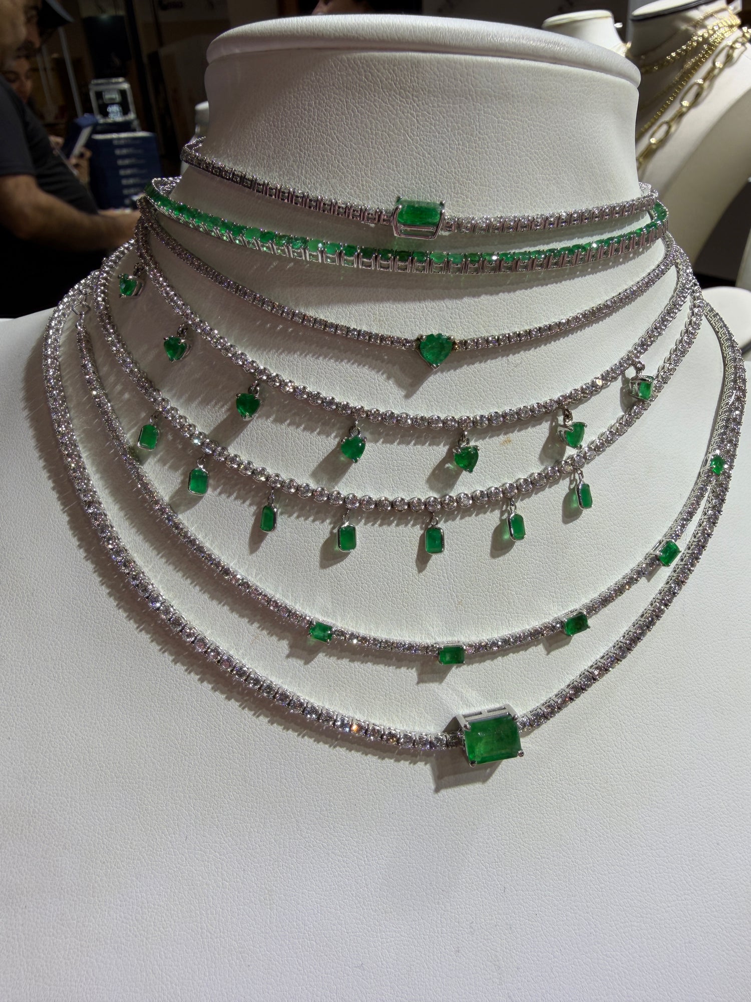 14k White Gold Necklaces With Emerald