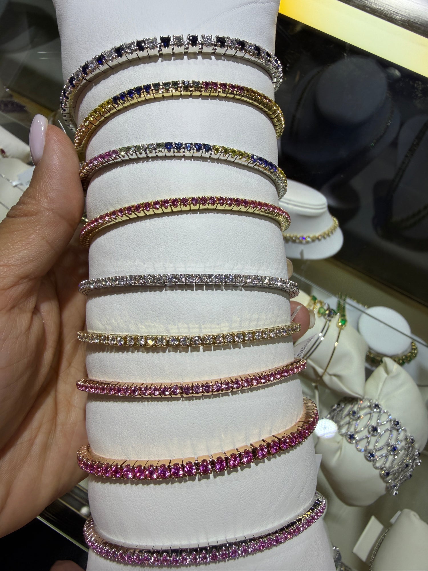 14k Yellow Gold Bracelets With Sapphire