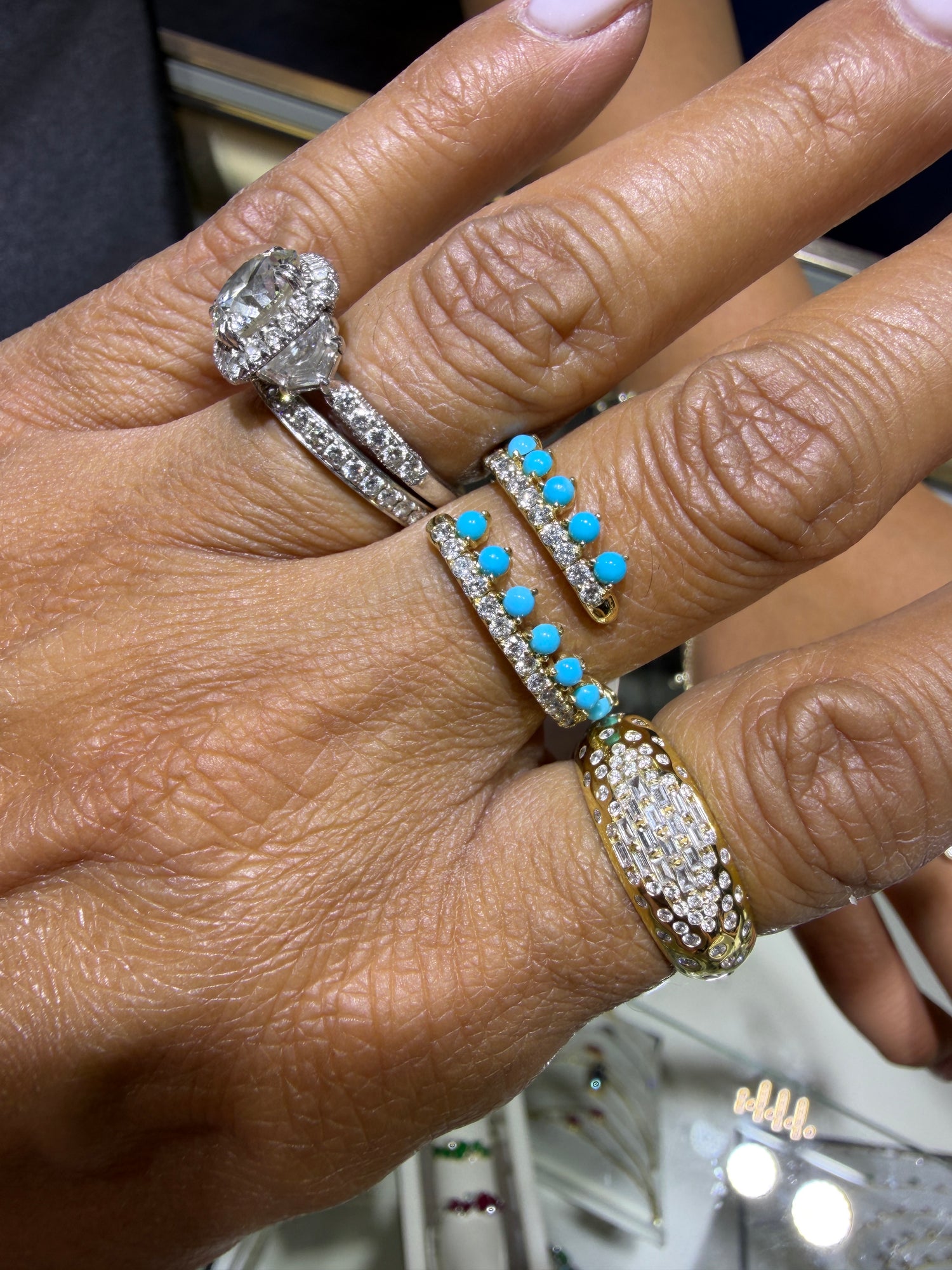 14k Yellow Gold Ring With Turquoise Size 7