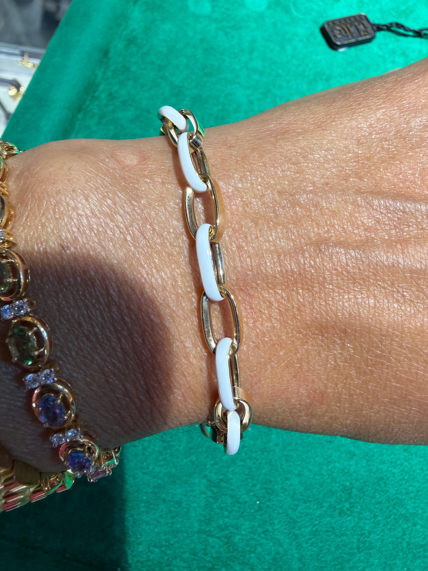 14k Yellow Gold Bracelet With Enamel