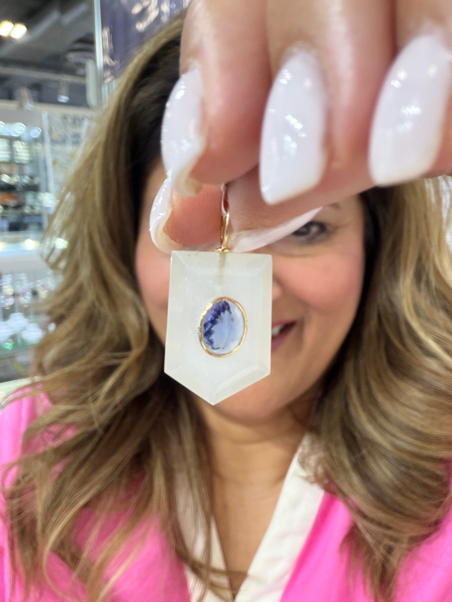 14k Yellow Gold Pendant With Moonstone And Tanzanite