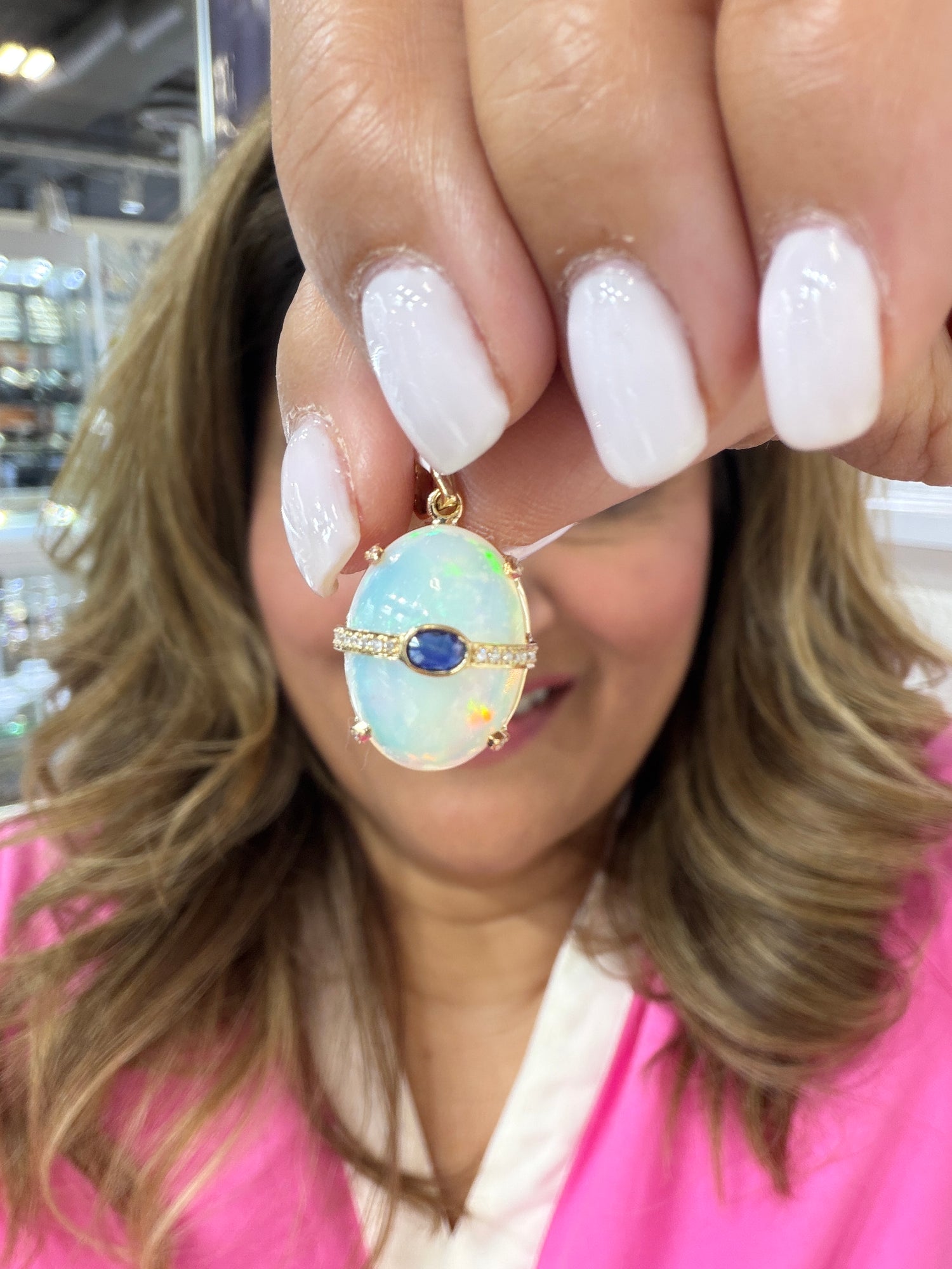 14k Yellow Gold Pendant With Ethiopian Opal