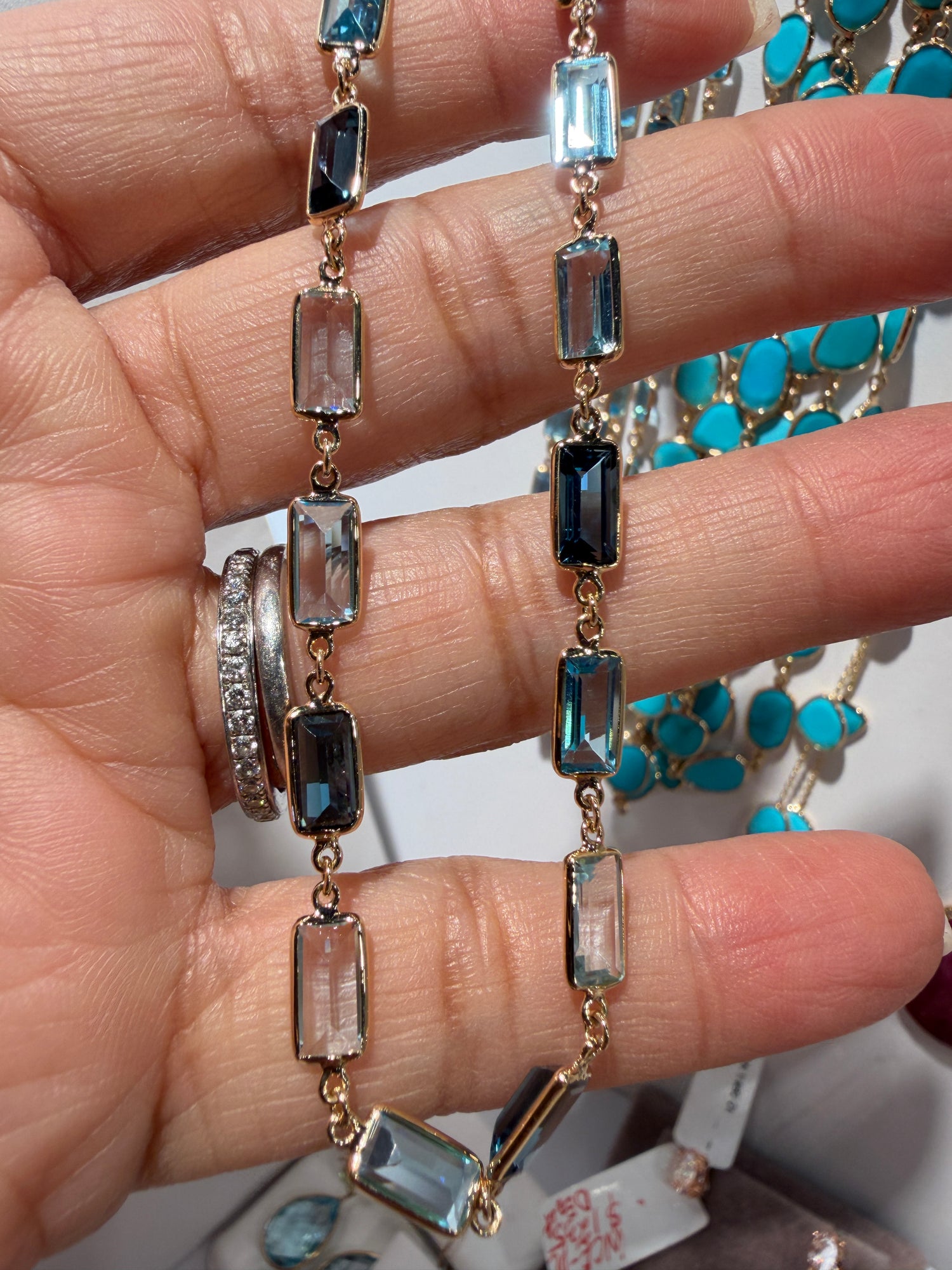 14k Yellow Gold Necklace With Topaz 18 inches