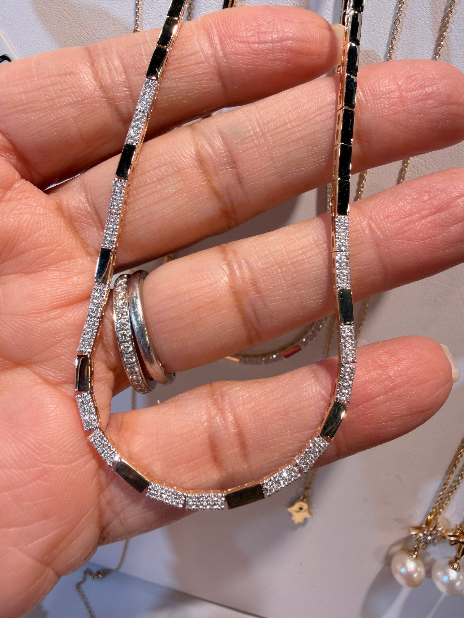14k Yellow Gold Necklace With Diamond 18 inches