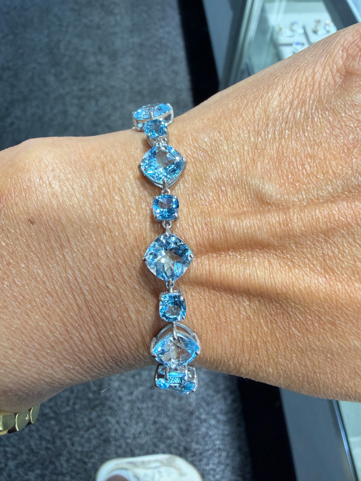 Sterling Silver Bracelet With Topaz
