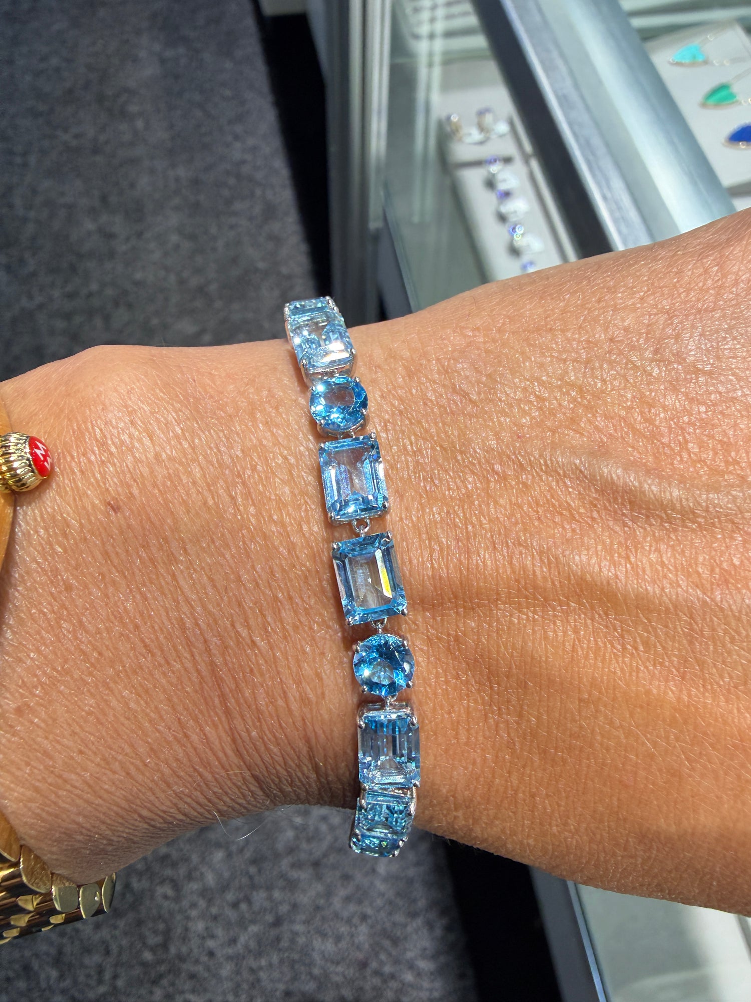 Sterling Silver Bracelet With Topaz