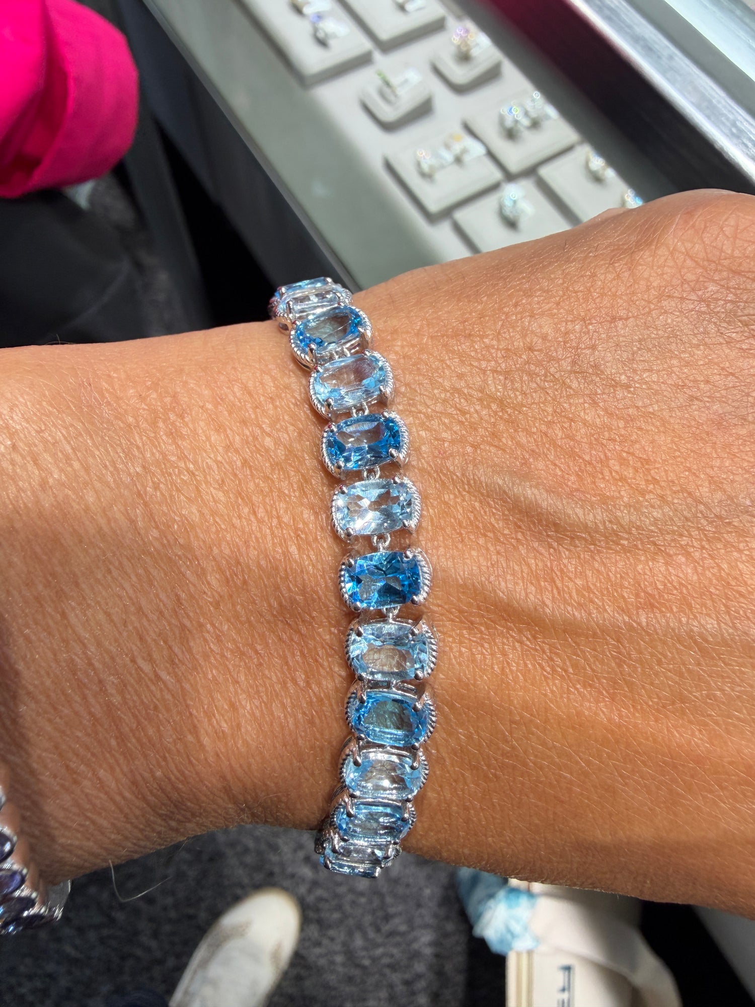 Sterling Silver Bracelet With Topaz