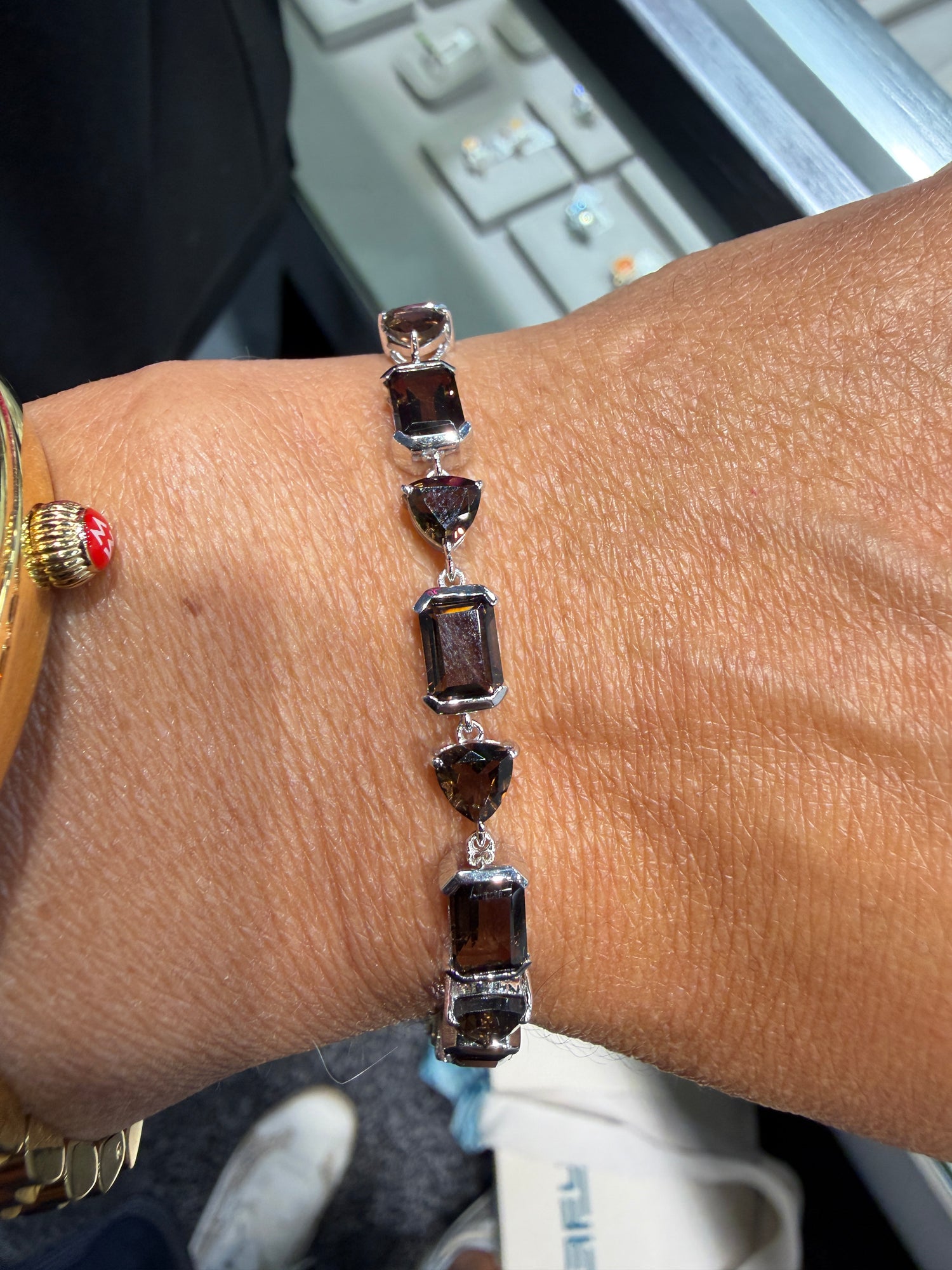 Sterling Silver Bracelet With Smoky Topaz
