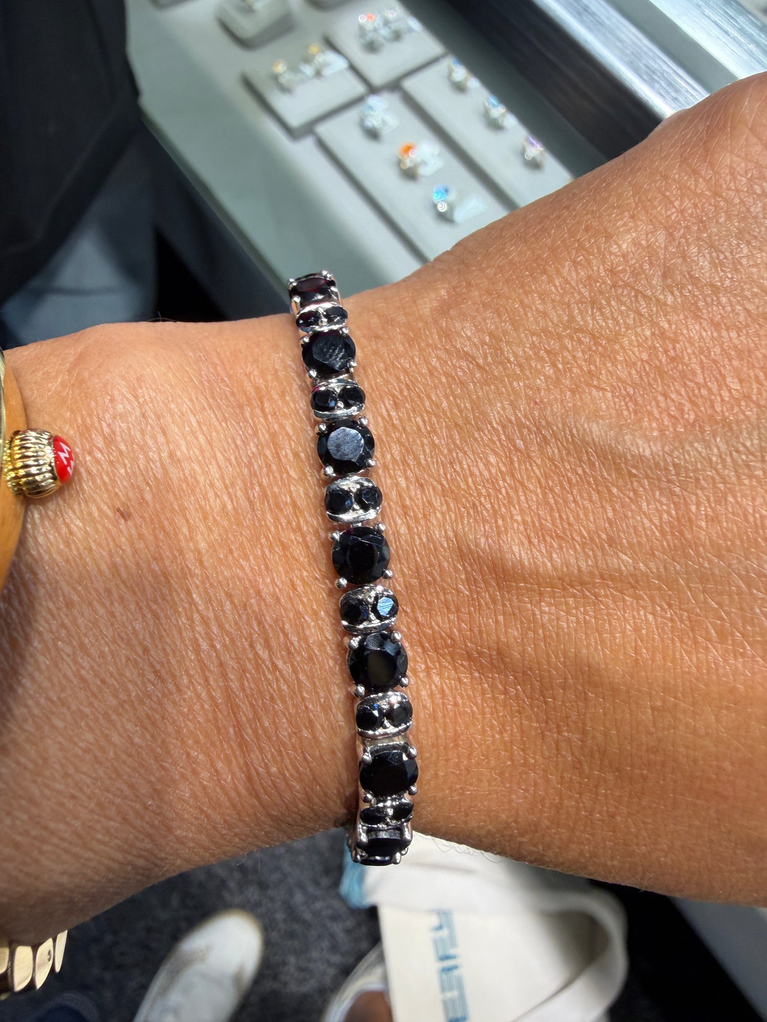 Sterling Silver Bracelet With Onyx