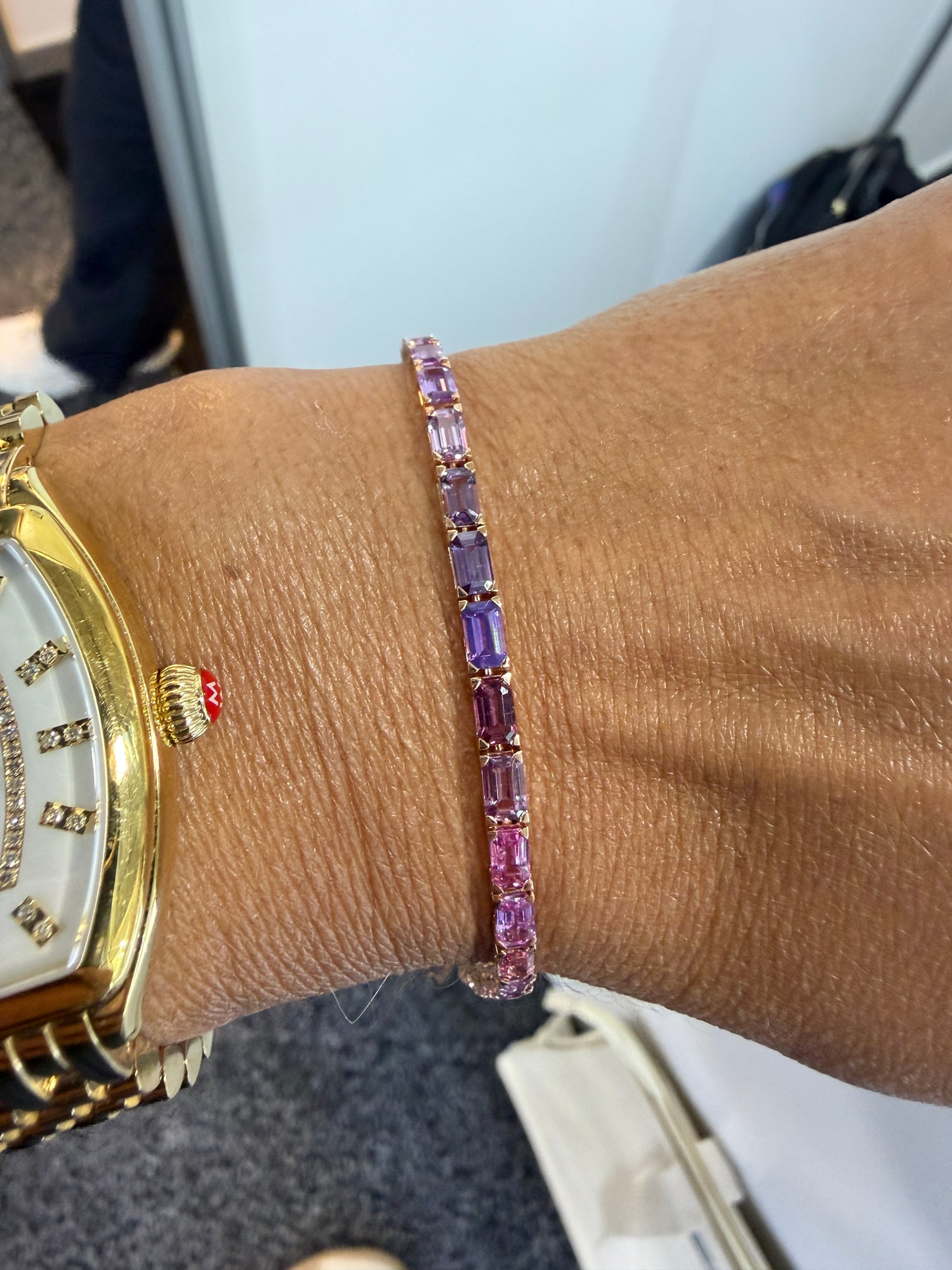 14k Rose Gold Bracelet With Sapphire