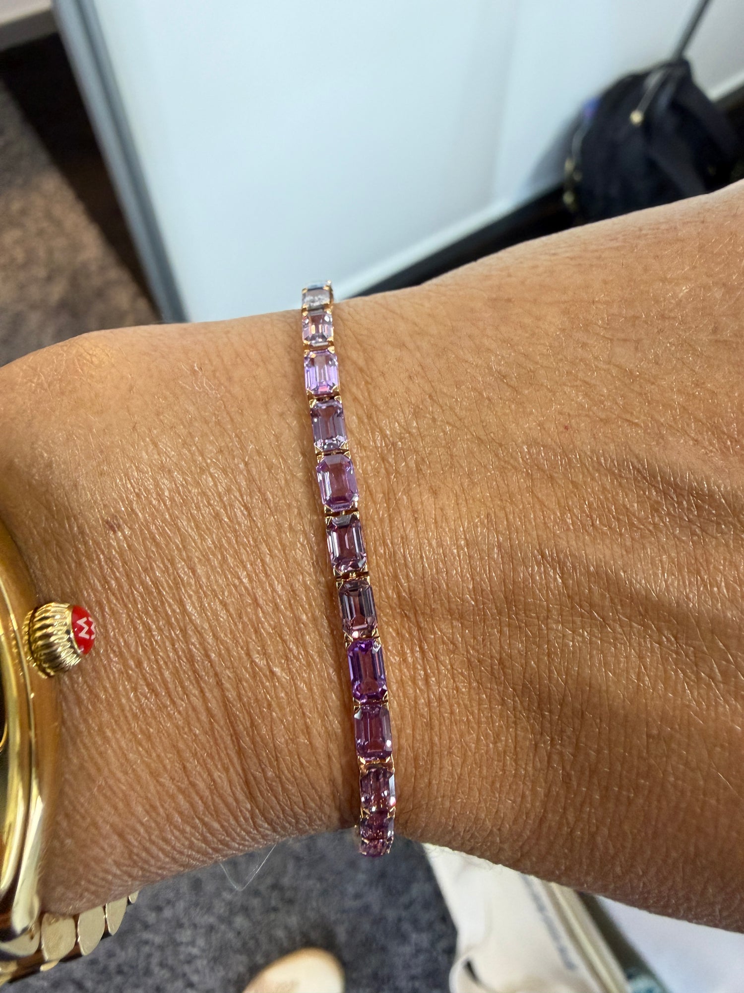 14k Rose Gold Bracelet With Sapphire