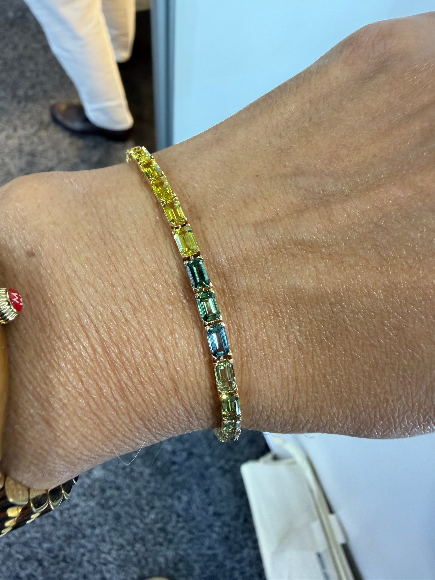 14k Yellow Gold Bracelet With Sapphire