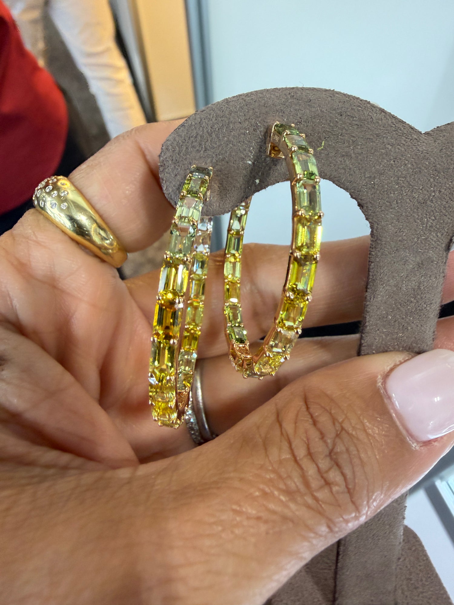 14k Yellow Gold Earrings With Sapphire