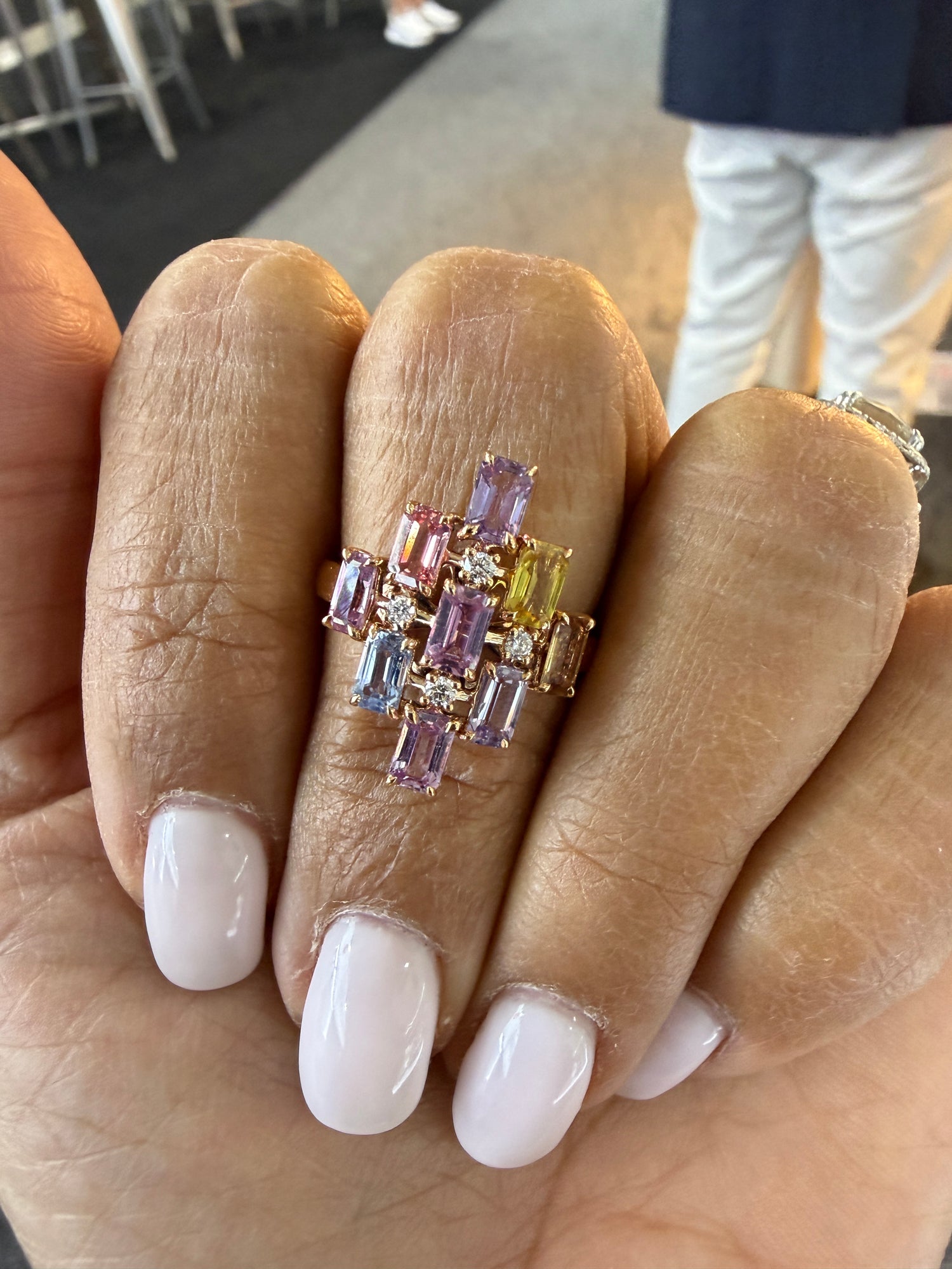 14k Rose Gold Ring With Sapphire Size 7