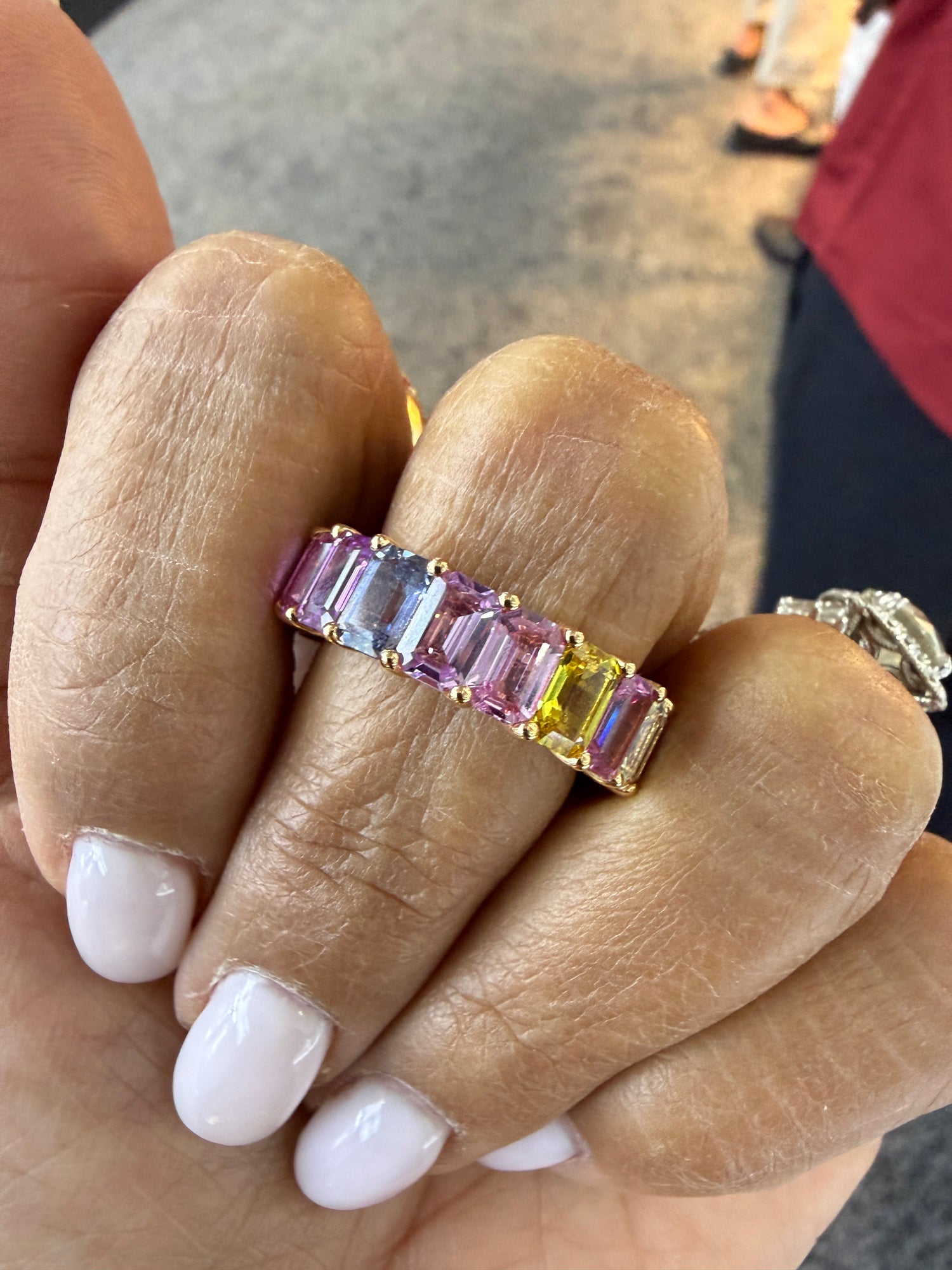 14k Rose Gold Ring With Sapphire Size 7-8