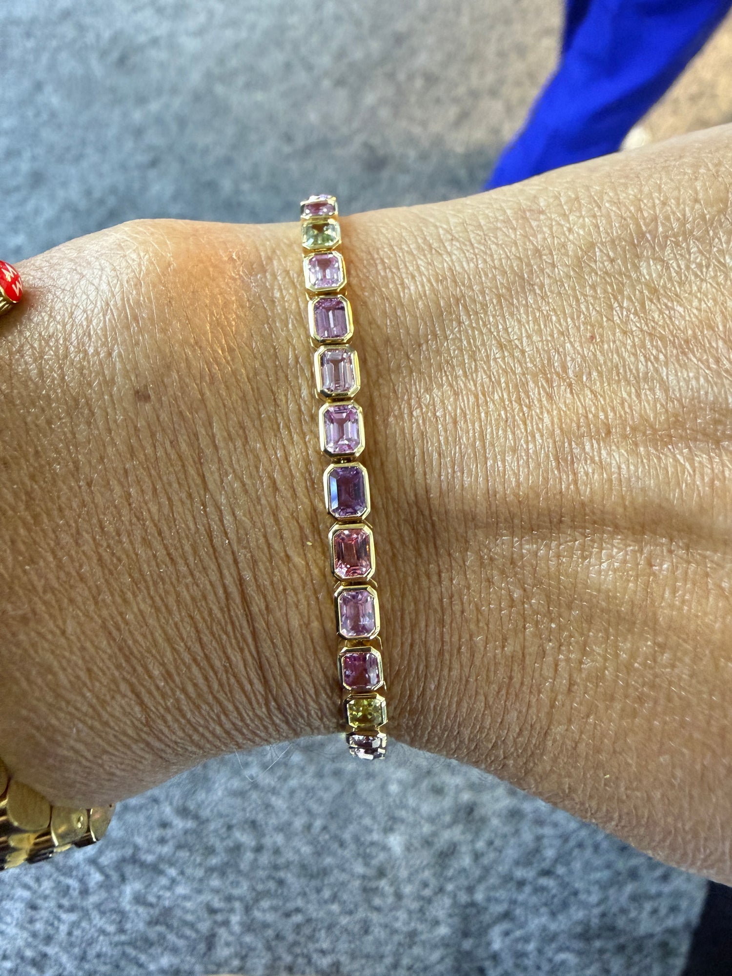 14k Yellow Gold Bracelet With Sapphire