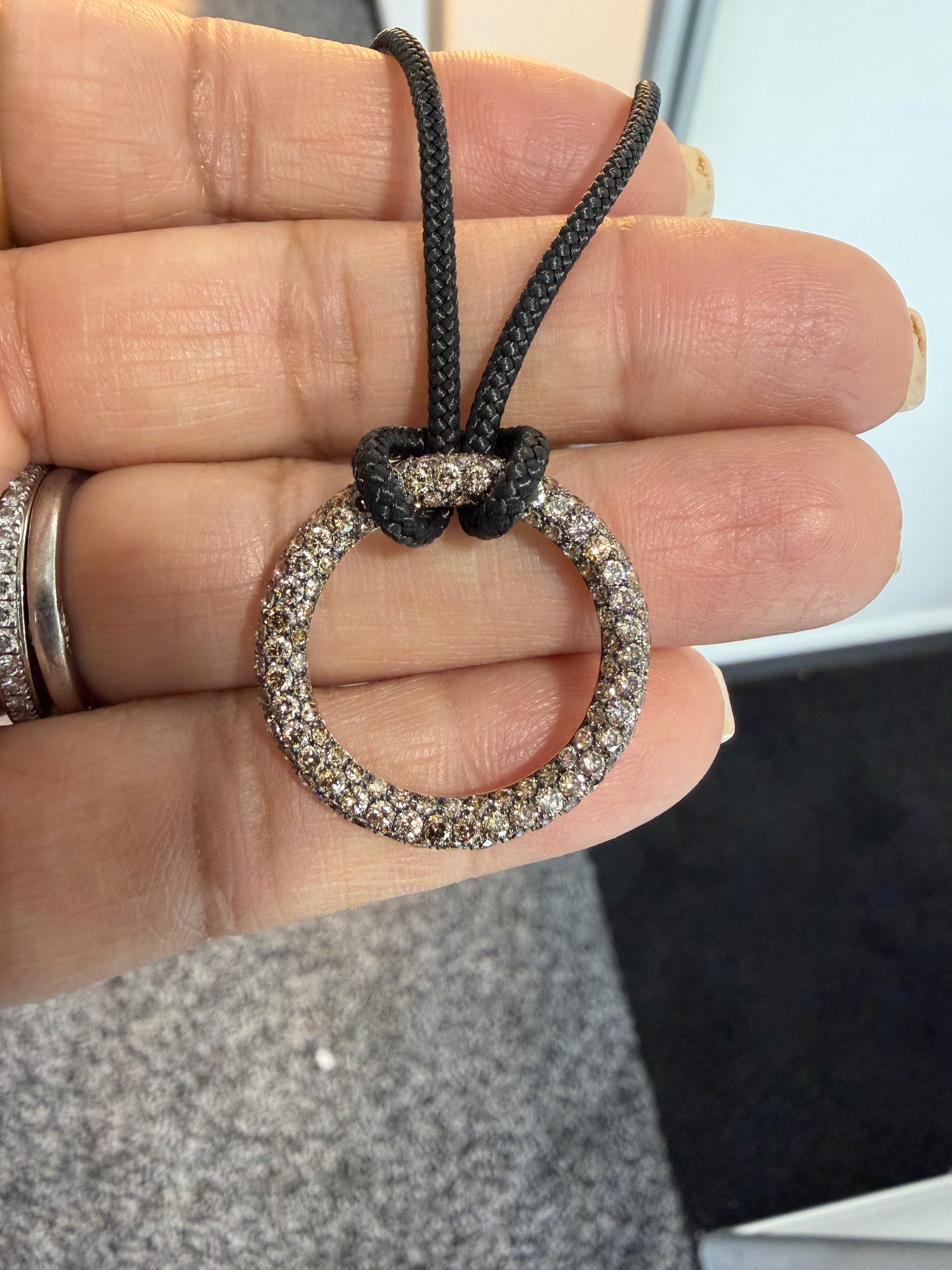 14k Yellow Gold Pendant With Diamond And Colored Diamond