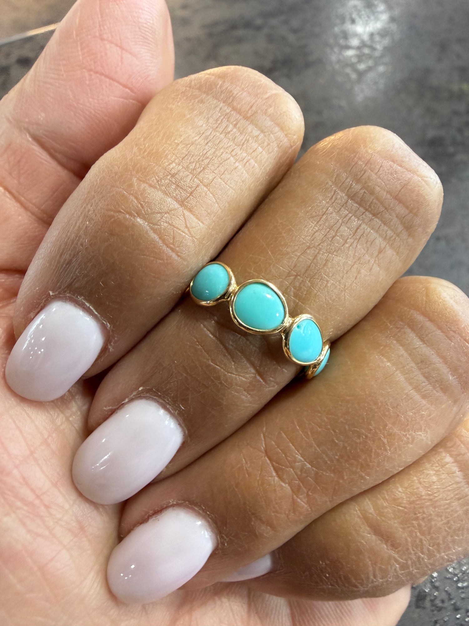 14k Yellow Gold Ring With Turquoise Size 7