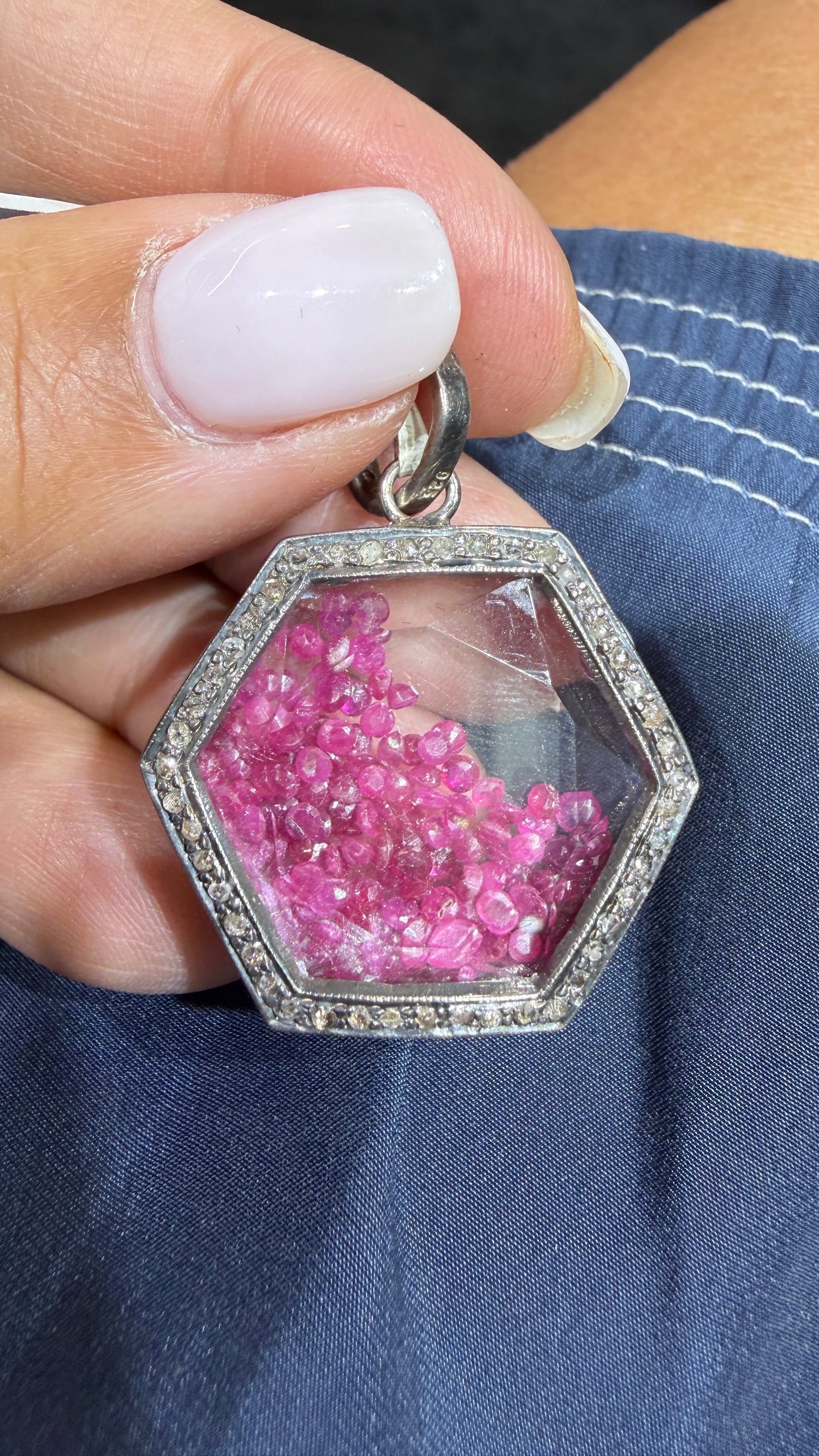 Sterling Silver Pendant With Ruby