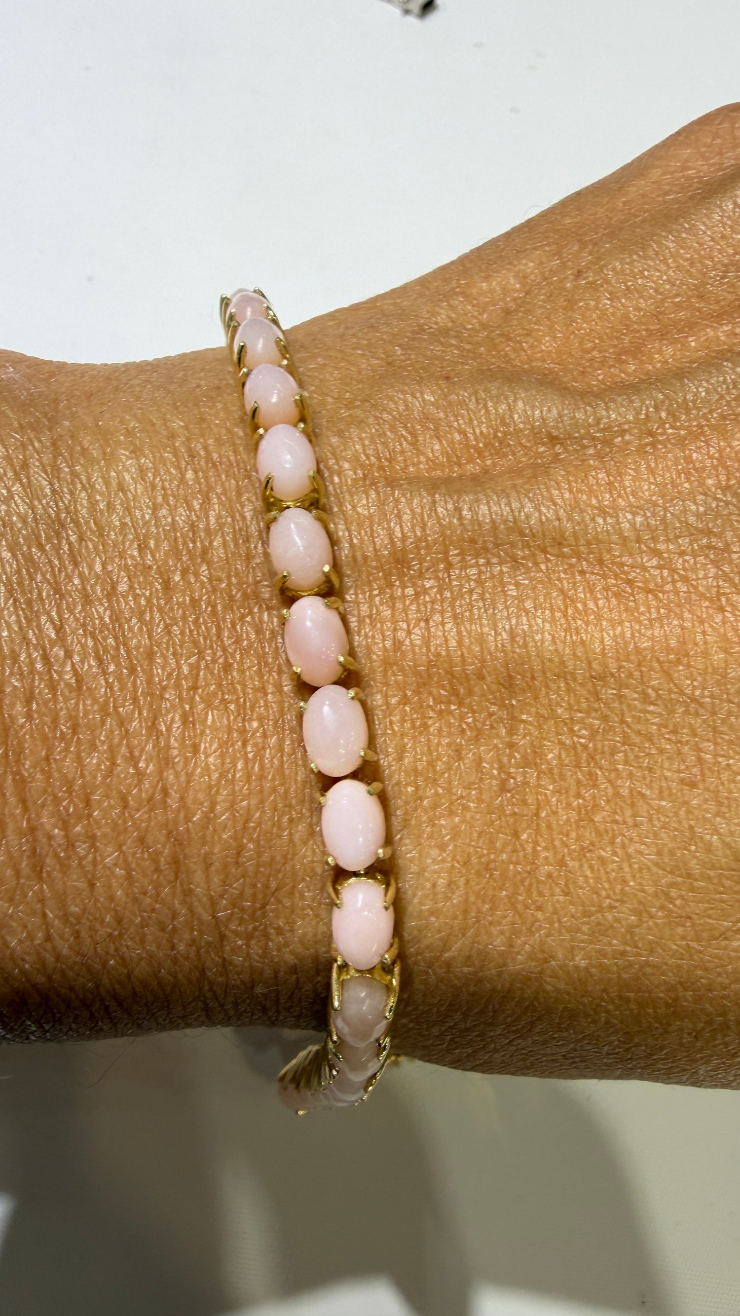 Gold Vermeil Bracelet With Pink Opal