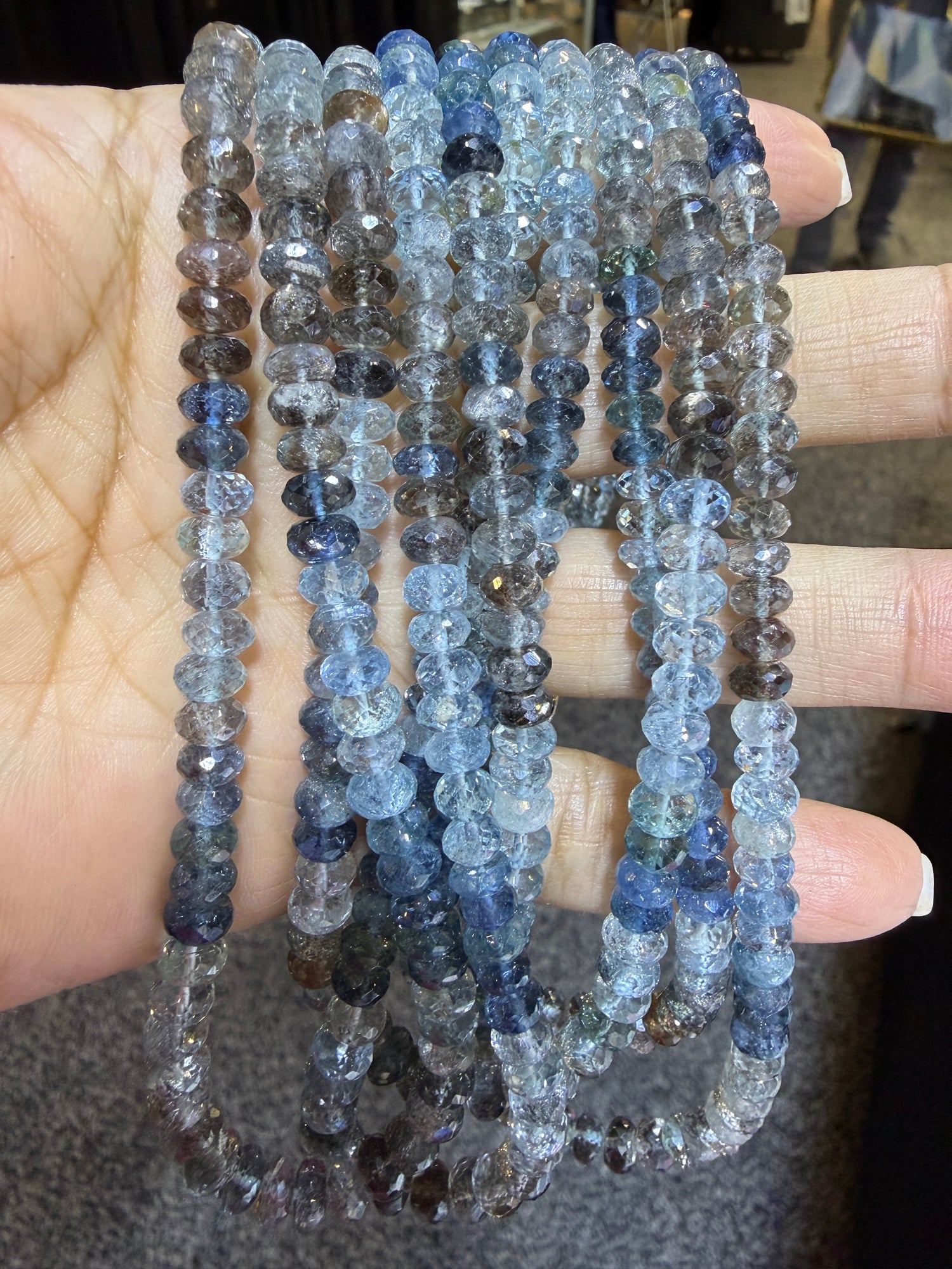 Aquamarine Custom Designed Beaded Necklace